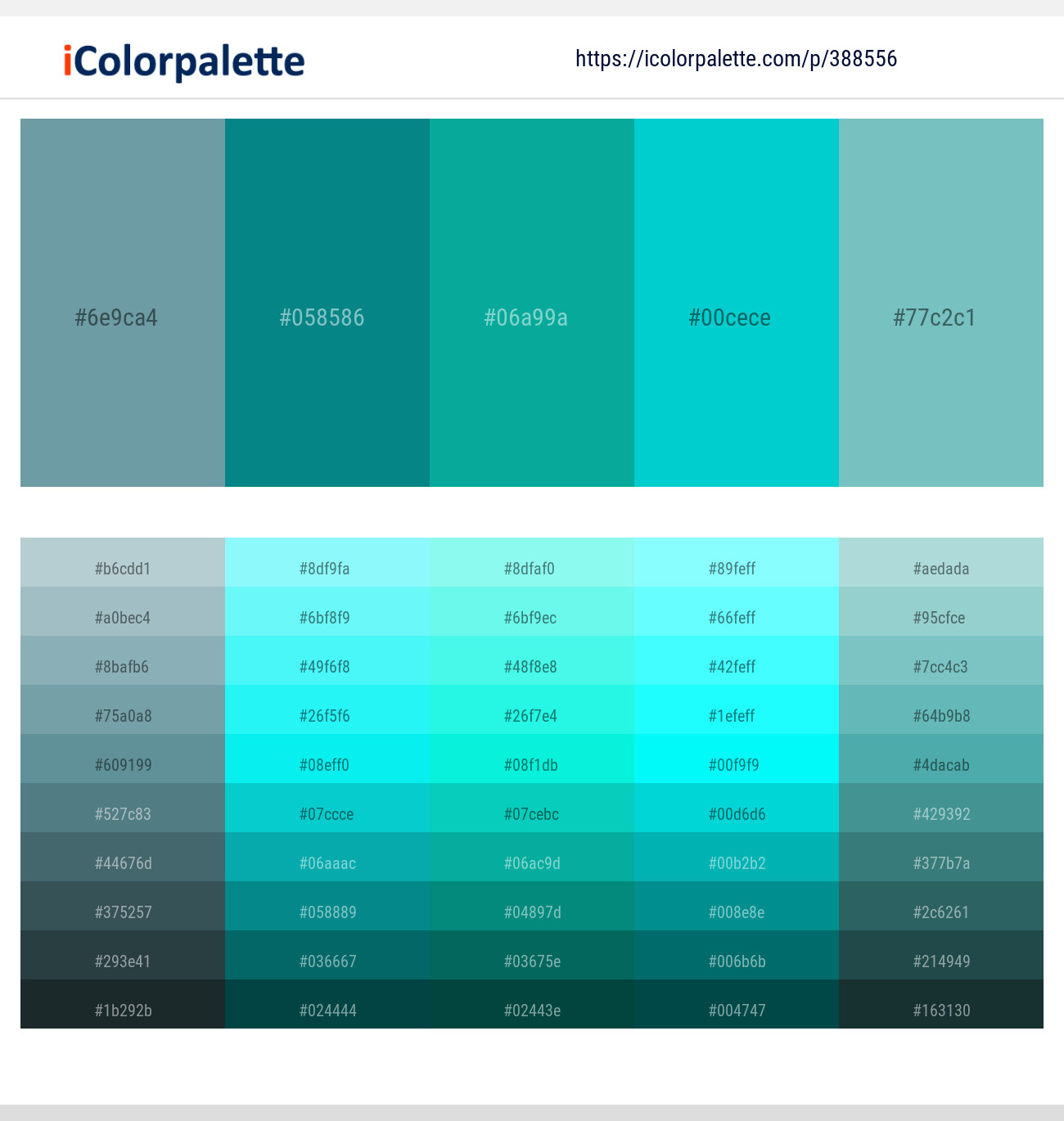 Gothic – Blue Lagoon – Niagara – Robin’s Egg Blue – Glacier Color scheme