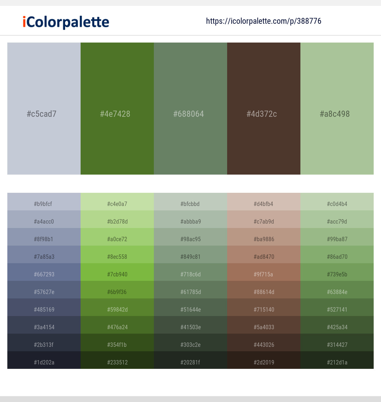 Ghost – Fern Frond – Glade Green – Judge Gray – Norway Color scheme