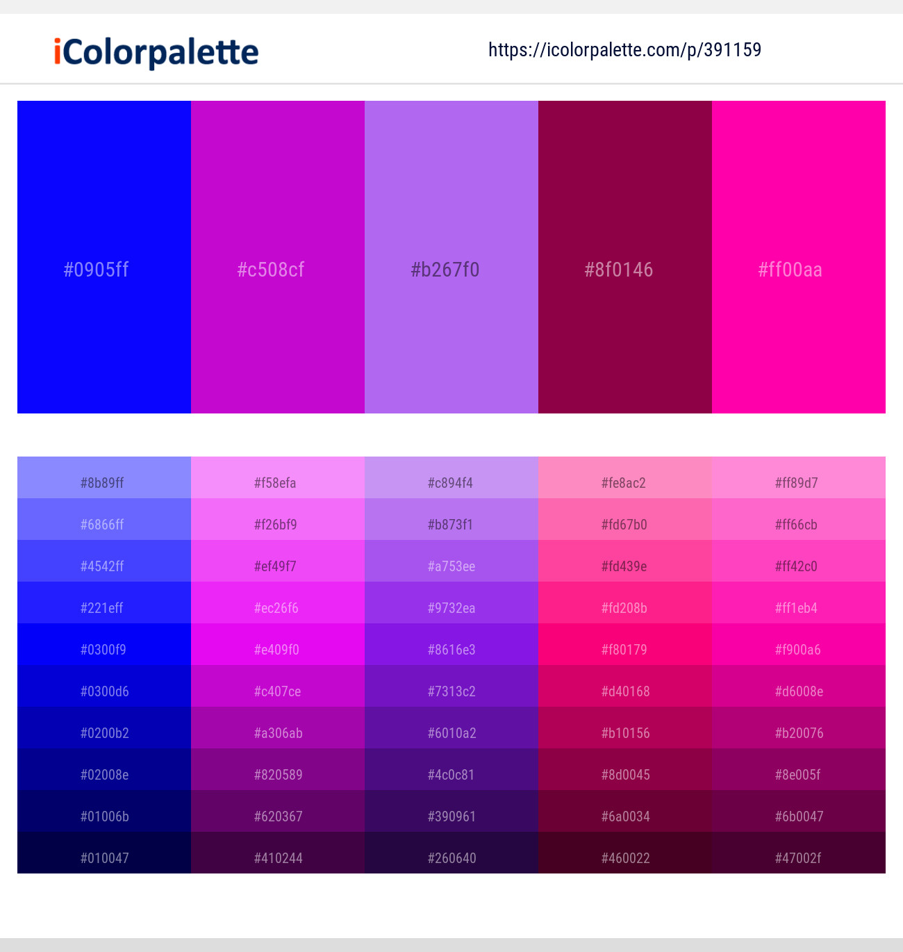 391159366 Bright Color Palettes