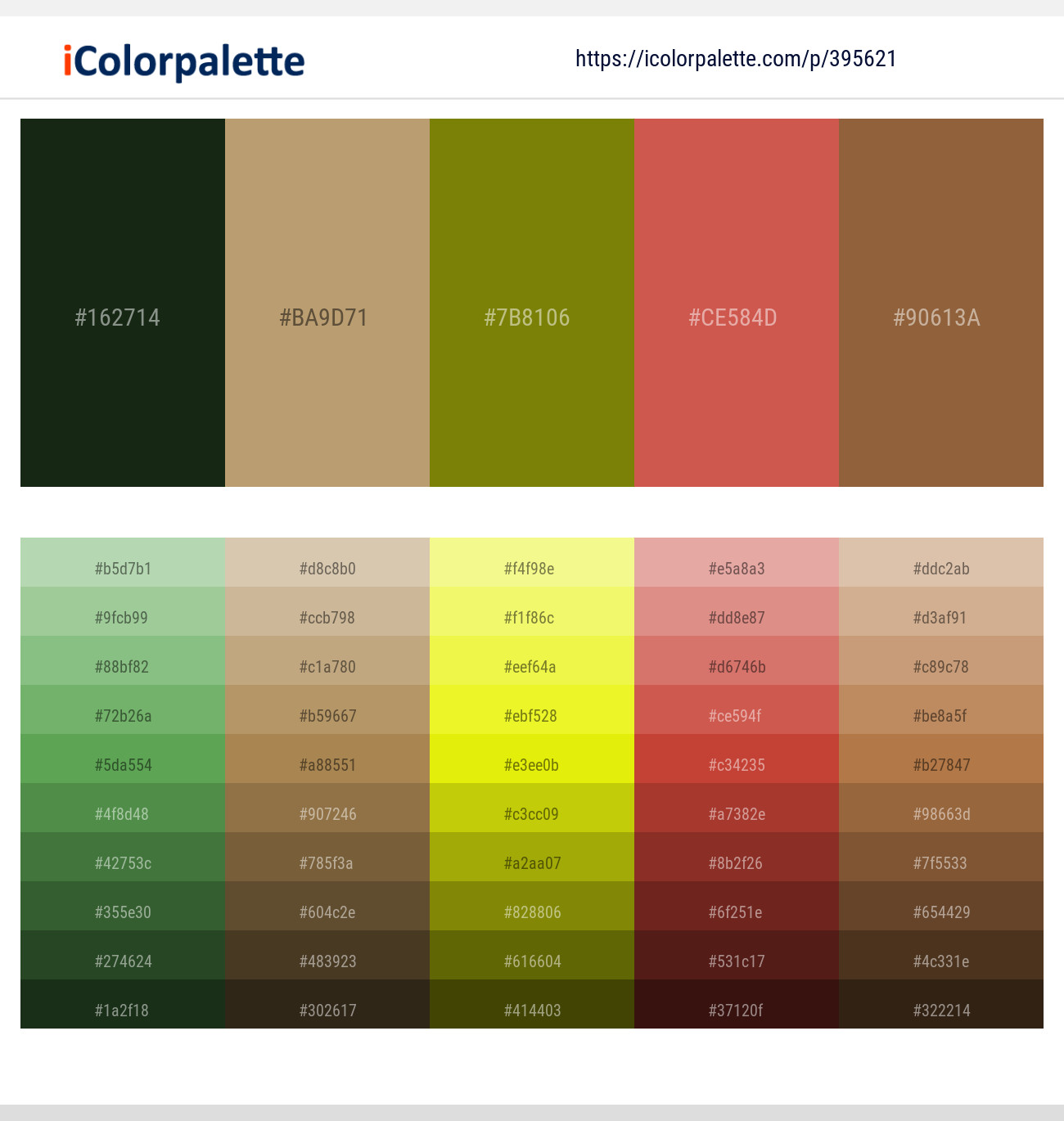 Hunter Green – Teak – Yukon Gold – Chestnut Rose – Potters Clay Color scheme