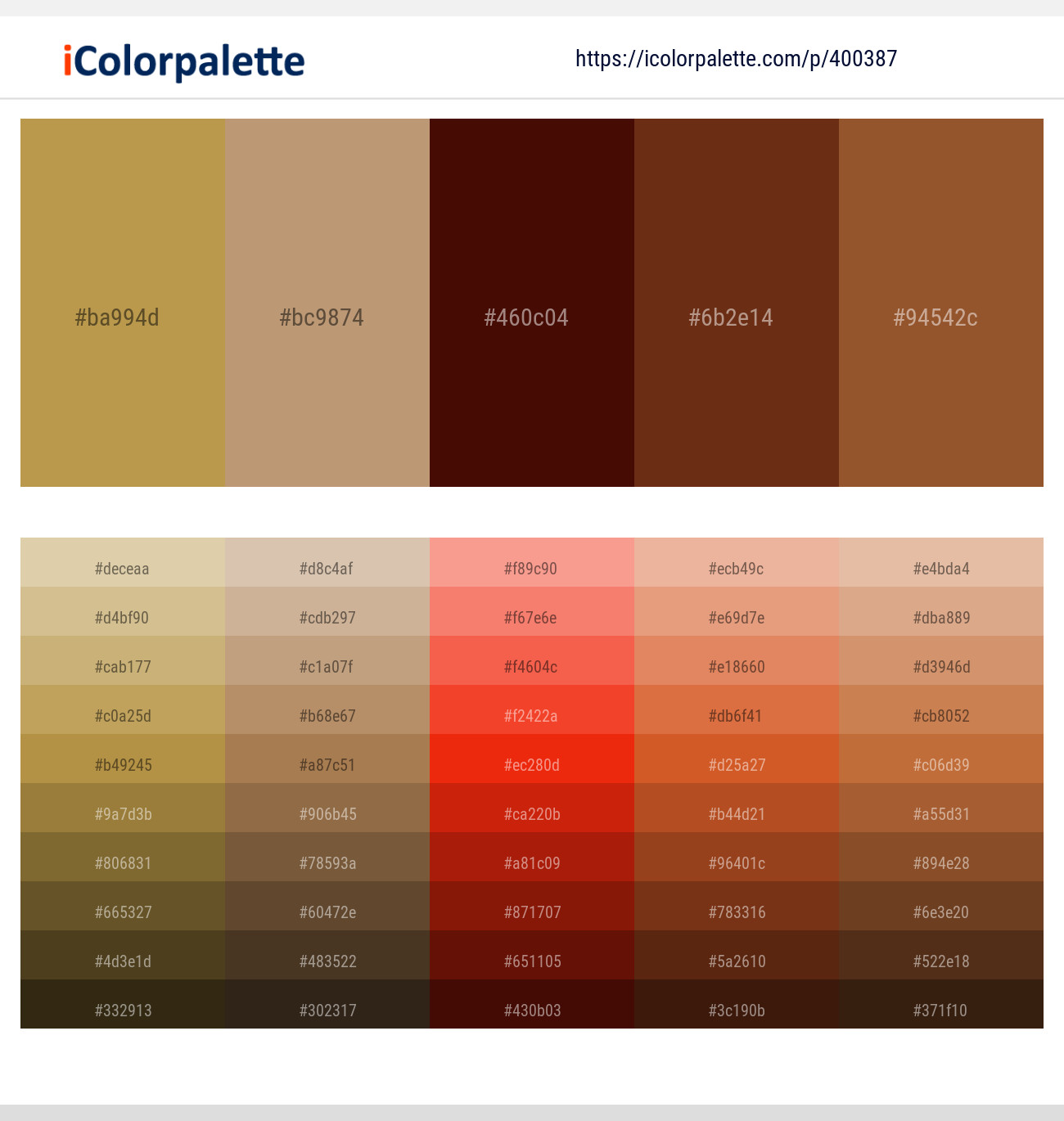 Husk – Teak – Rustic Red – Hairy Heath – Mule Fawn Color scheme