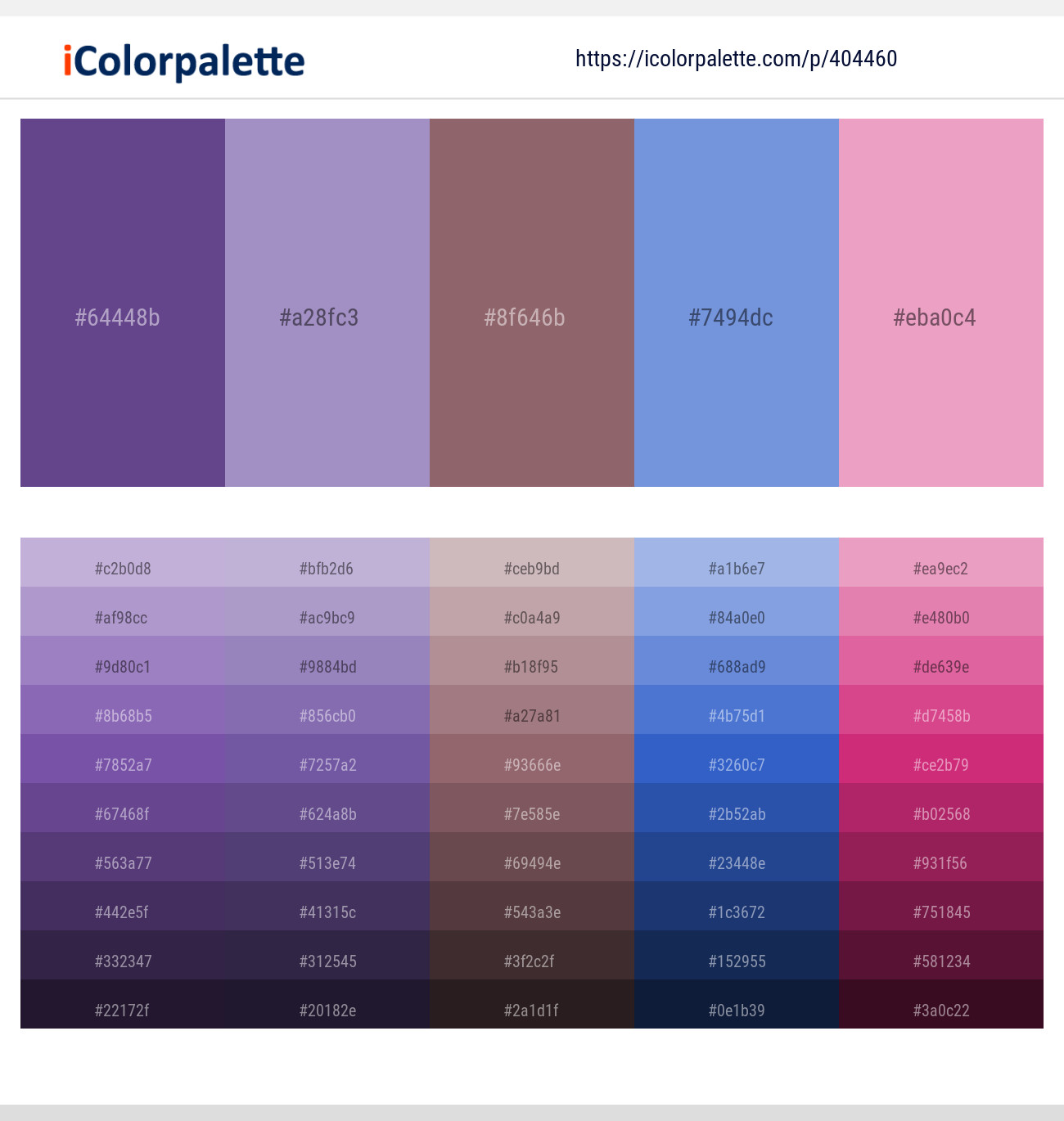 Affair – Blue Bell – Copper Rose – Danube – Kobi Color scheme