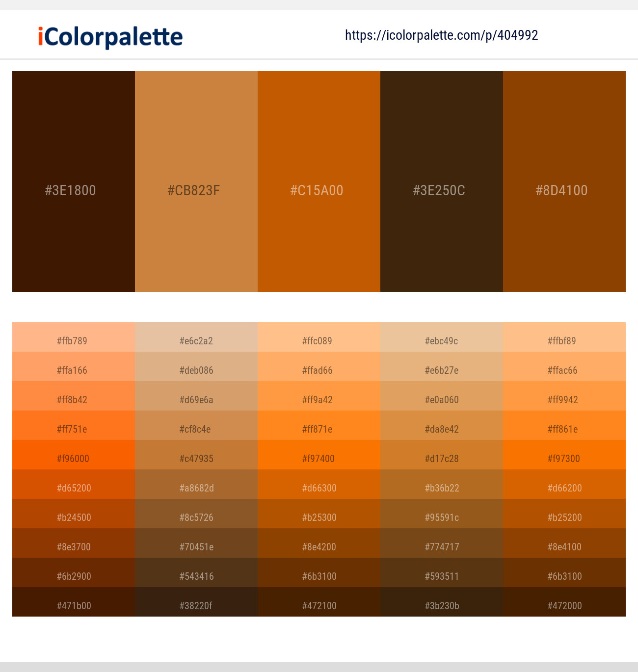 Morocco Brown – Raw Sienna – Rose of Sharon – Clinker – Brown Color scheme