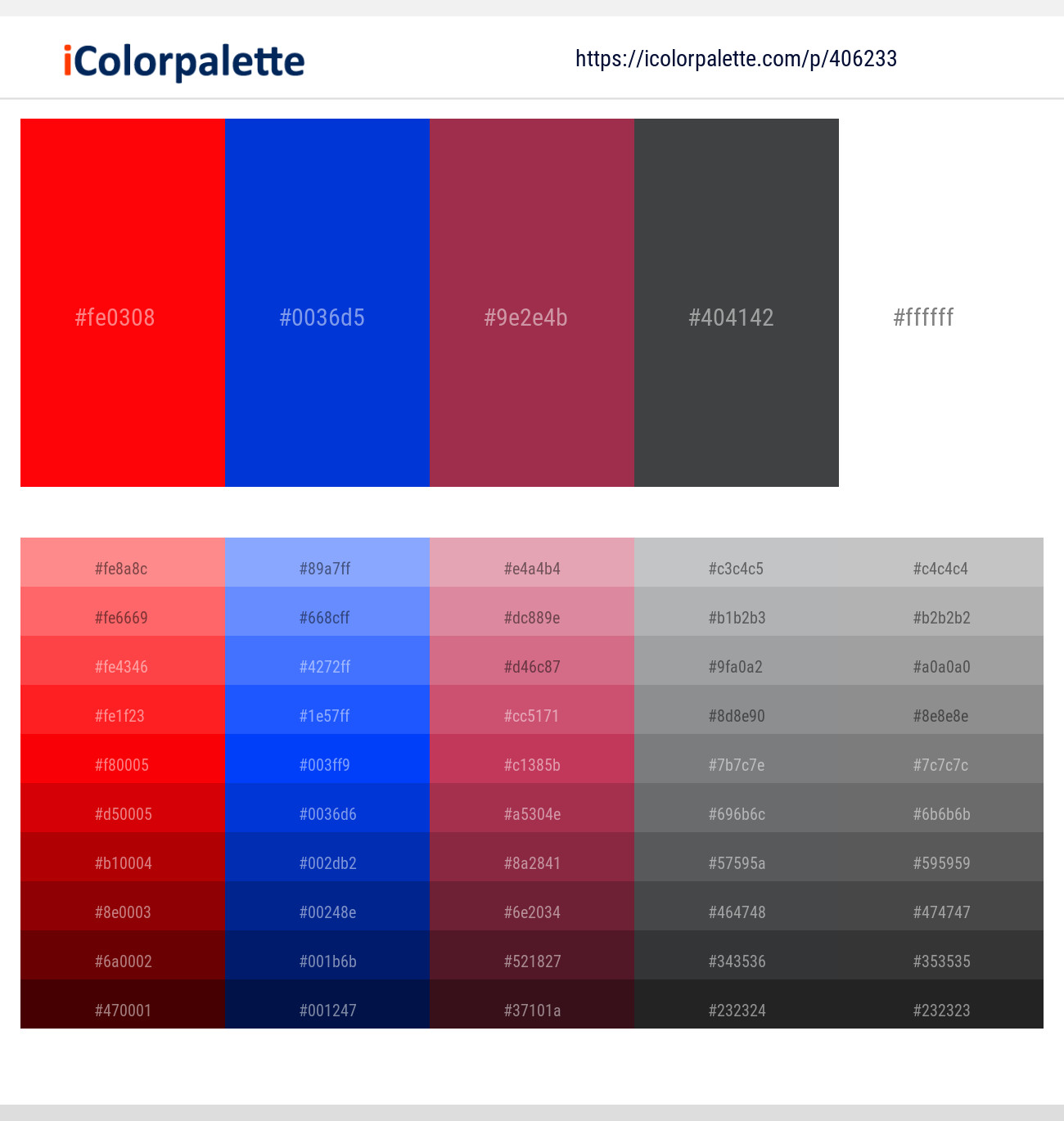 Red – Science Blue – Night Shadz – Abbey – White Color scheme