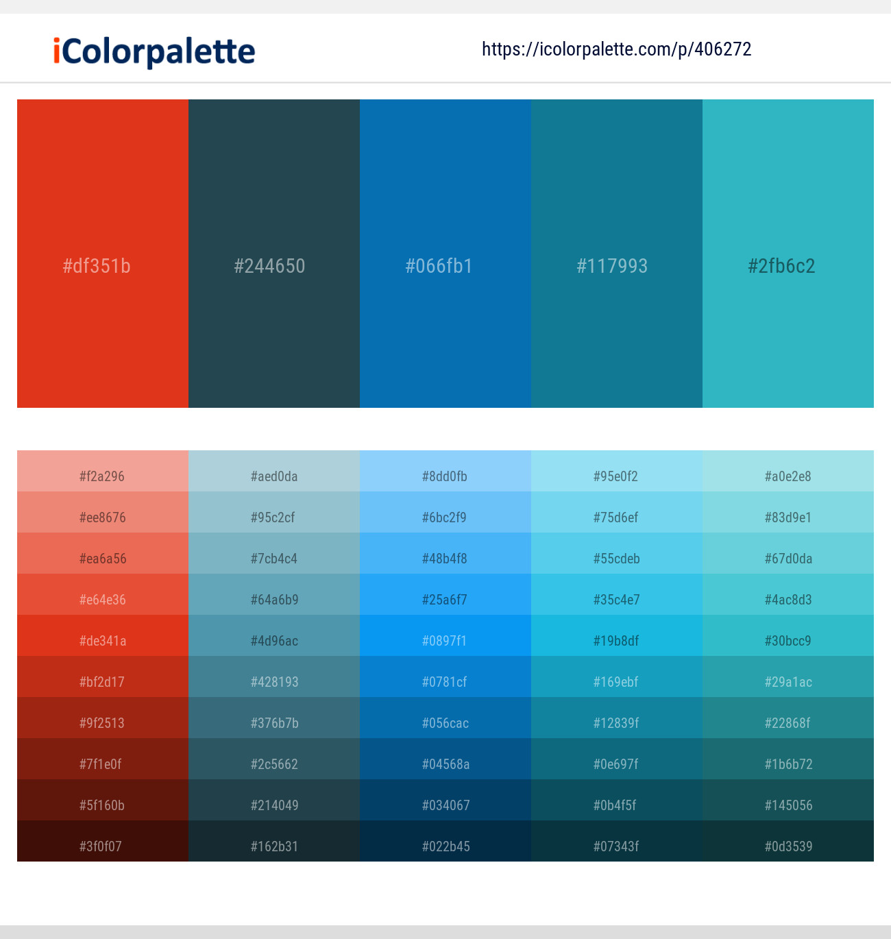 Alizarin Crimson – Blue Dianne – Deep Cerulean – Blue Chill – Scooter Color scheme