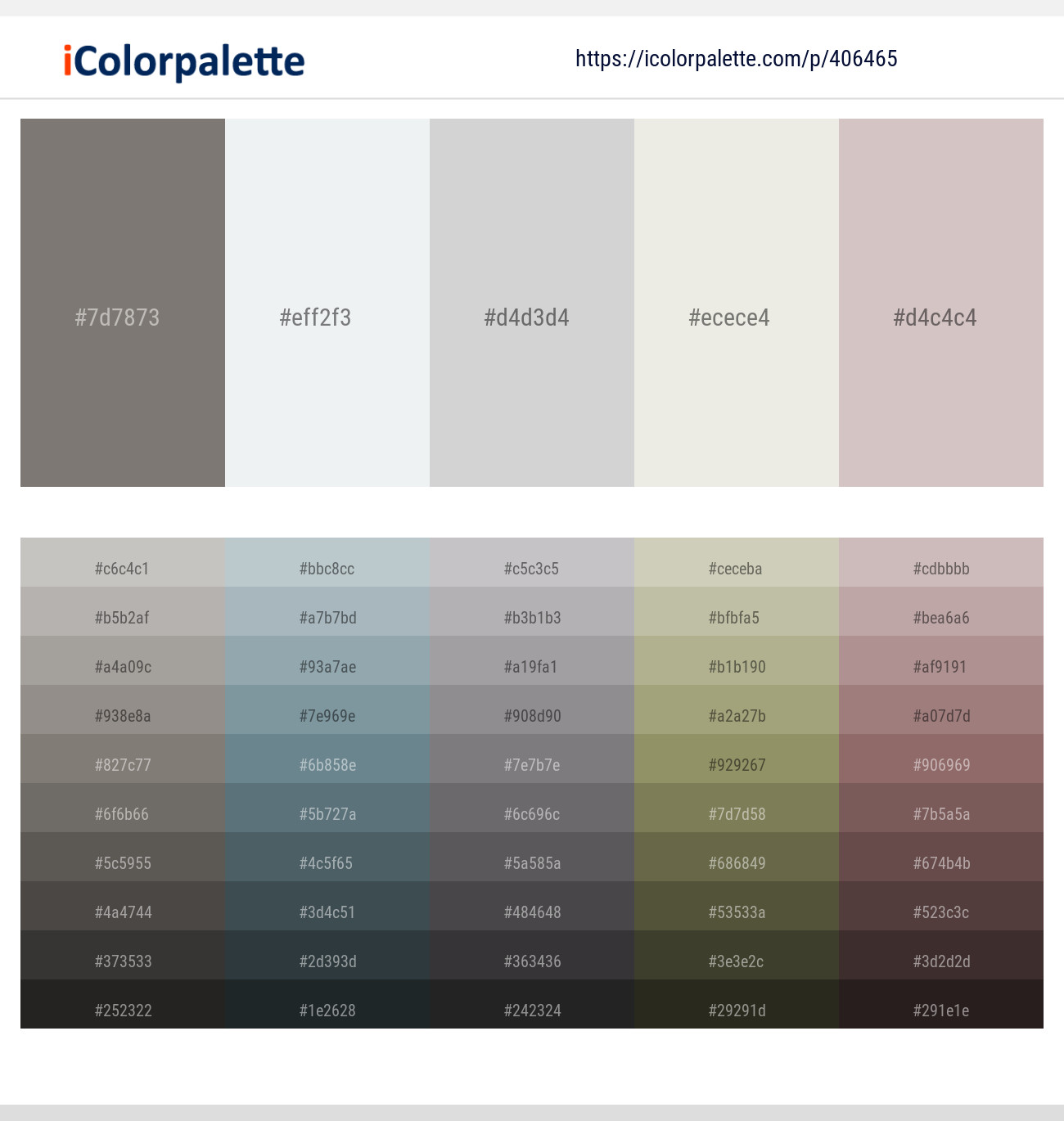 Tapa – Porcelain – Pale Slate – Cararra – Cold Turkey Color scheme
