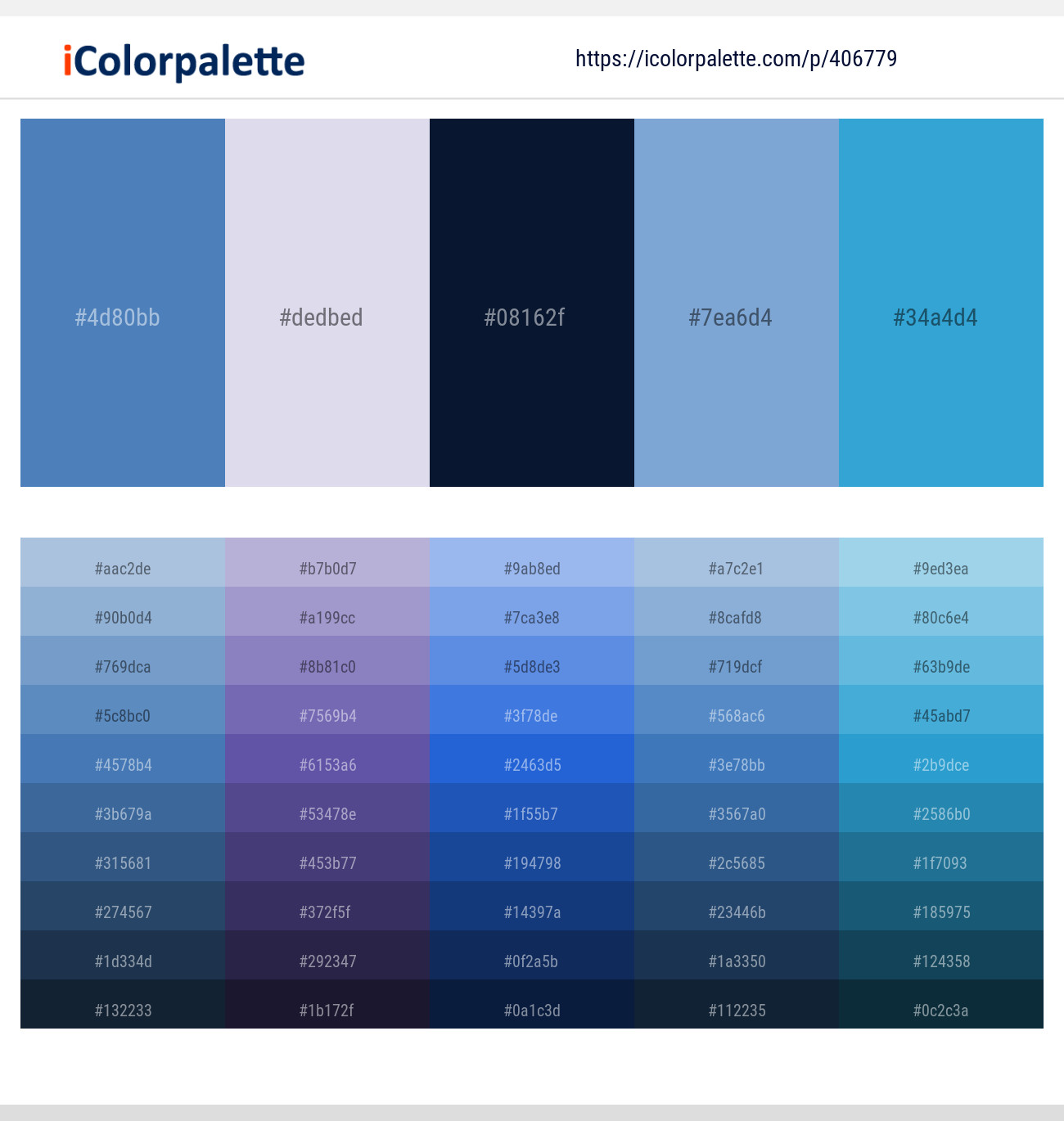Blue ray metallic color palette