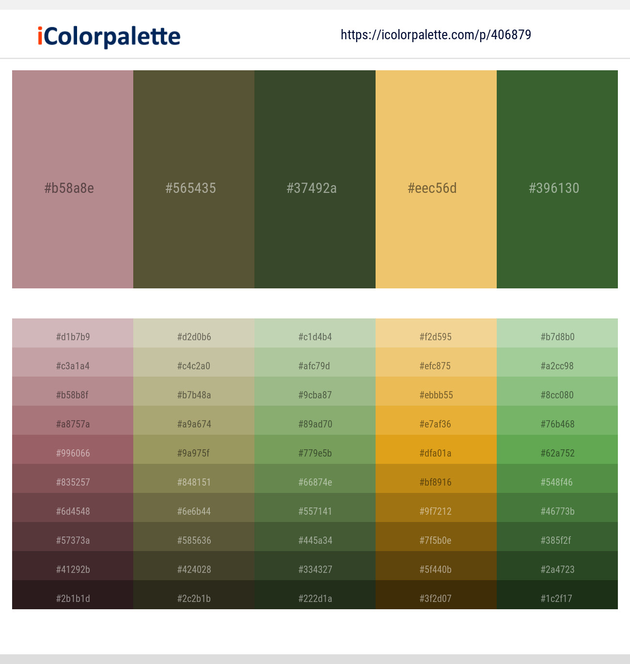Quicksand – Hemlock – Green Kelp – Rob Roy – Chalet Green Color scheme