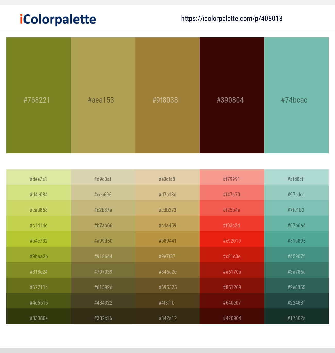Pacifika – Husk – Sycamore – Burnt Maroon – Neptune Color scheme