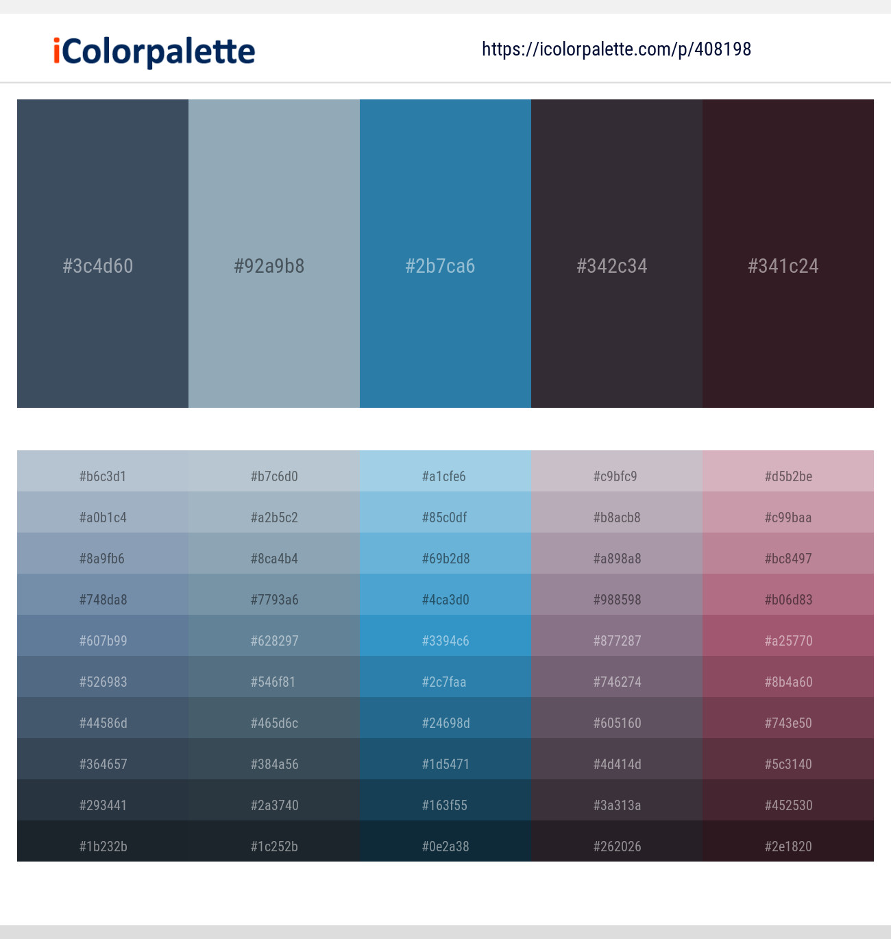 Fiord – Bali Hai – Jelly Bean – Thunder – Jon Color scheme