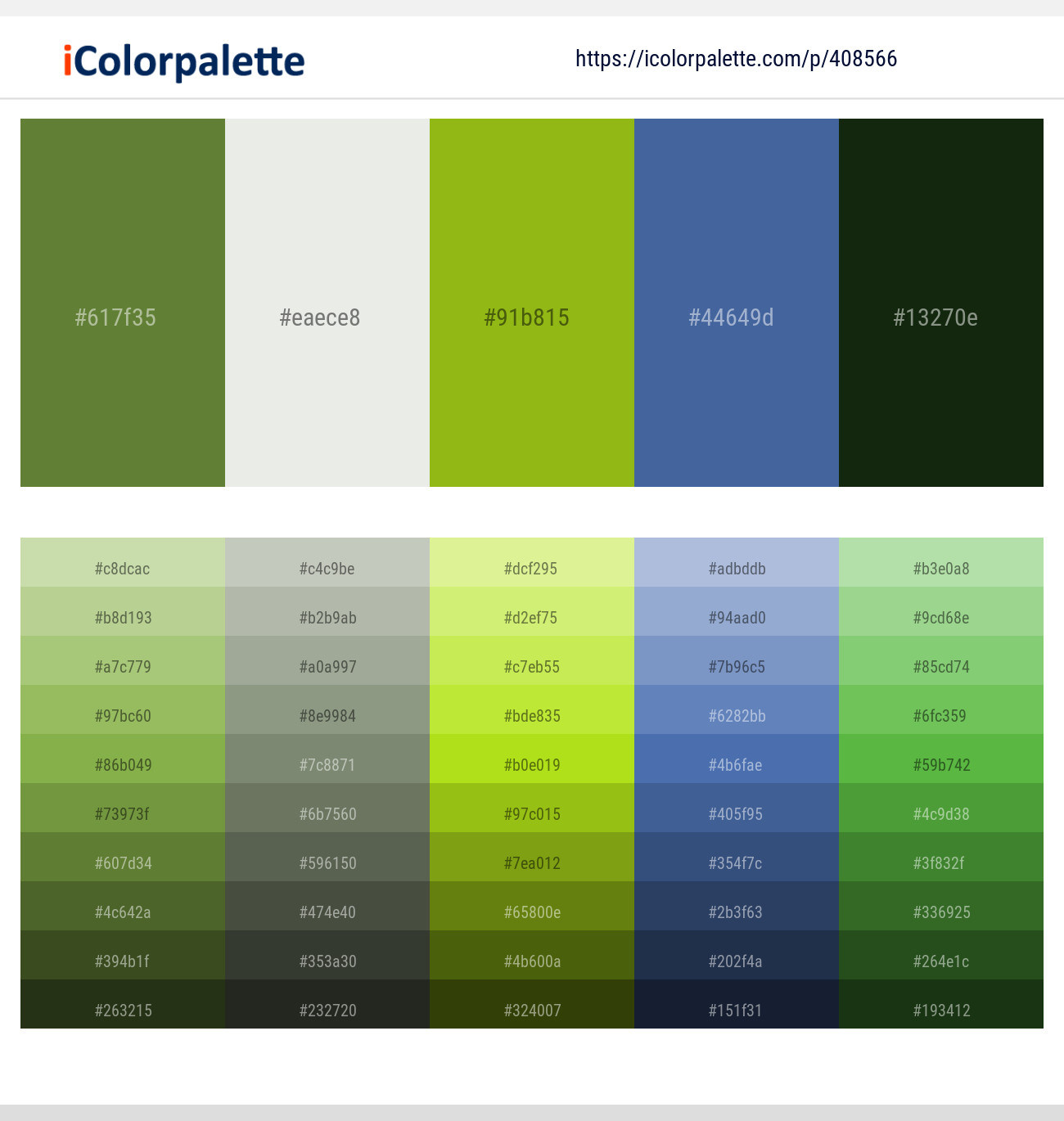 Pesto – Gray Nurse – Lima – San Marino – Seaweed Color scheme