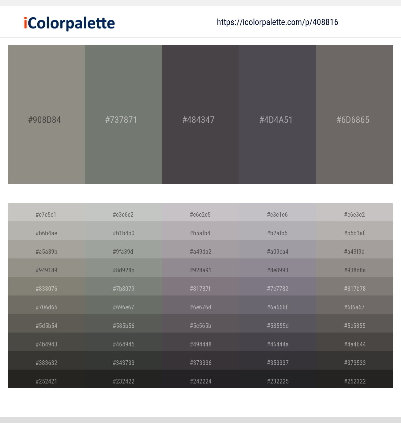 Natural Gray – Camouflage Green – Tundora – Gravel – Flint Color scheme