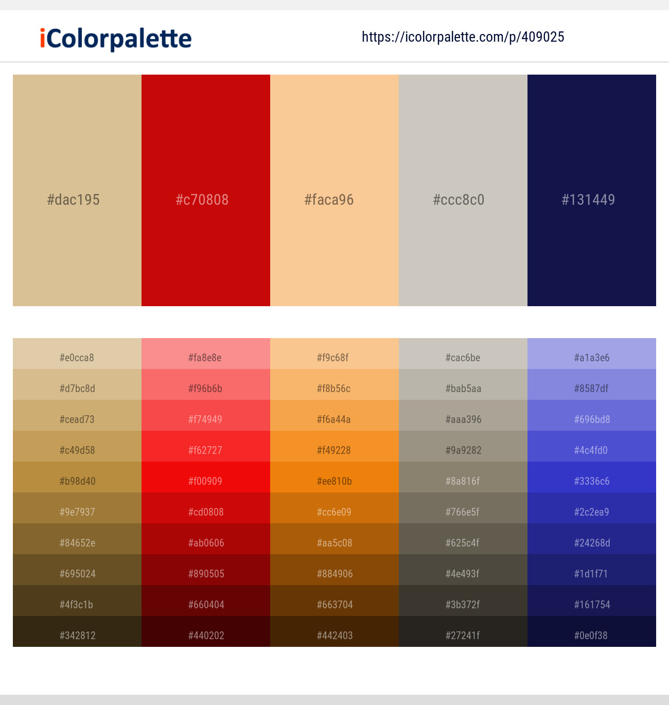 Brandy – Milano Red – Corvette – Cloud – Bunting Color scheme