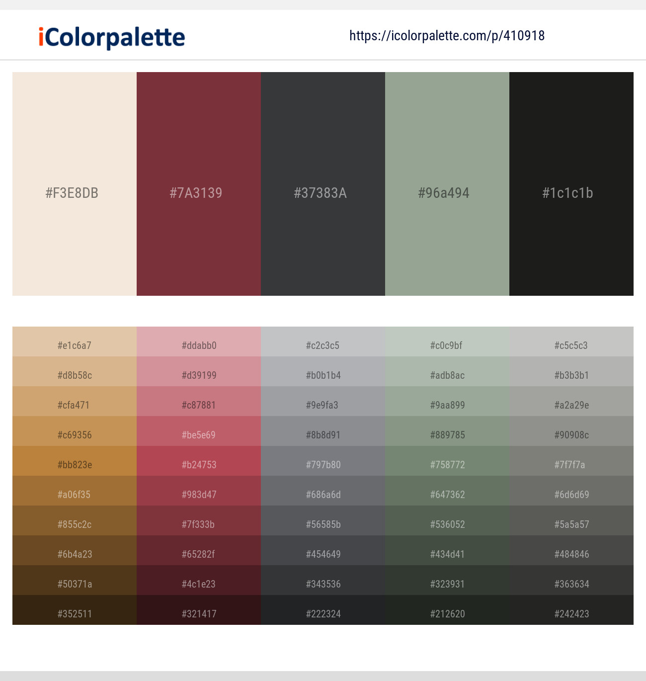 Parchment – Solid Pink – Tuna – Envy – Tuatara Color scheme