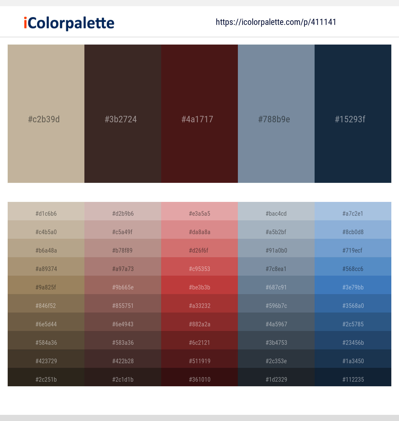 Coral Reef – English Walnut – Cedar – Regent Gray – Big Stone Color scheme