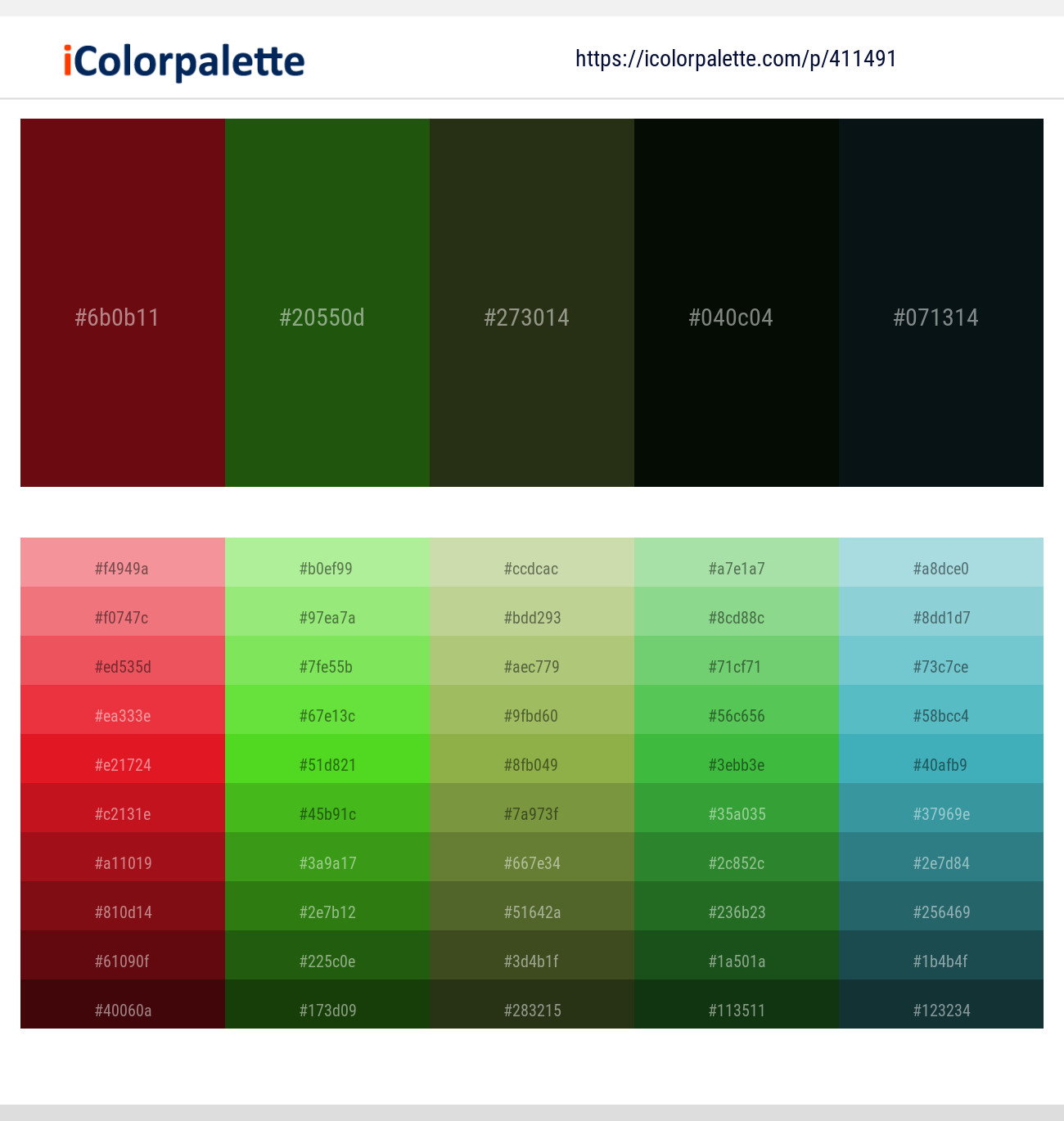 Dark Tan – Green House – Black Olive – Black Bean – Black Bean Color scheme