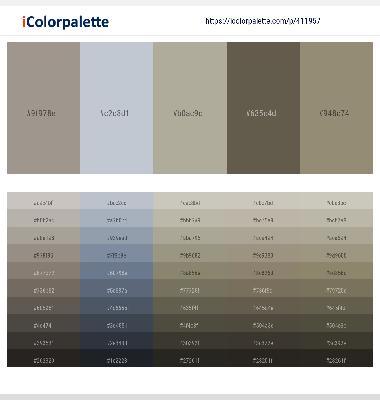Zorba – Ghost – Napa – Soya Bean – Pale Oyster Color scheme