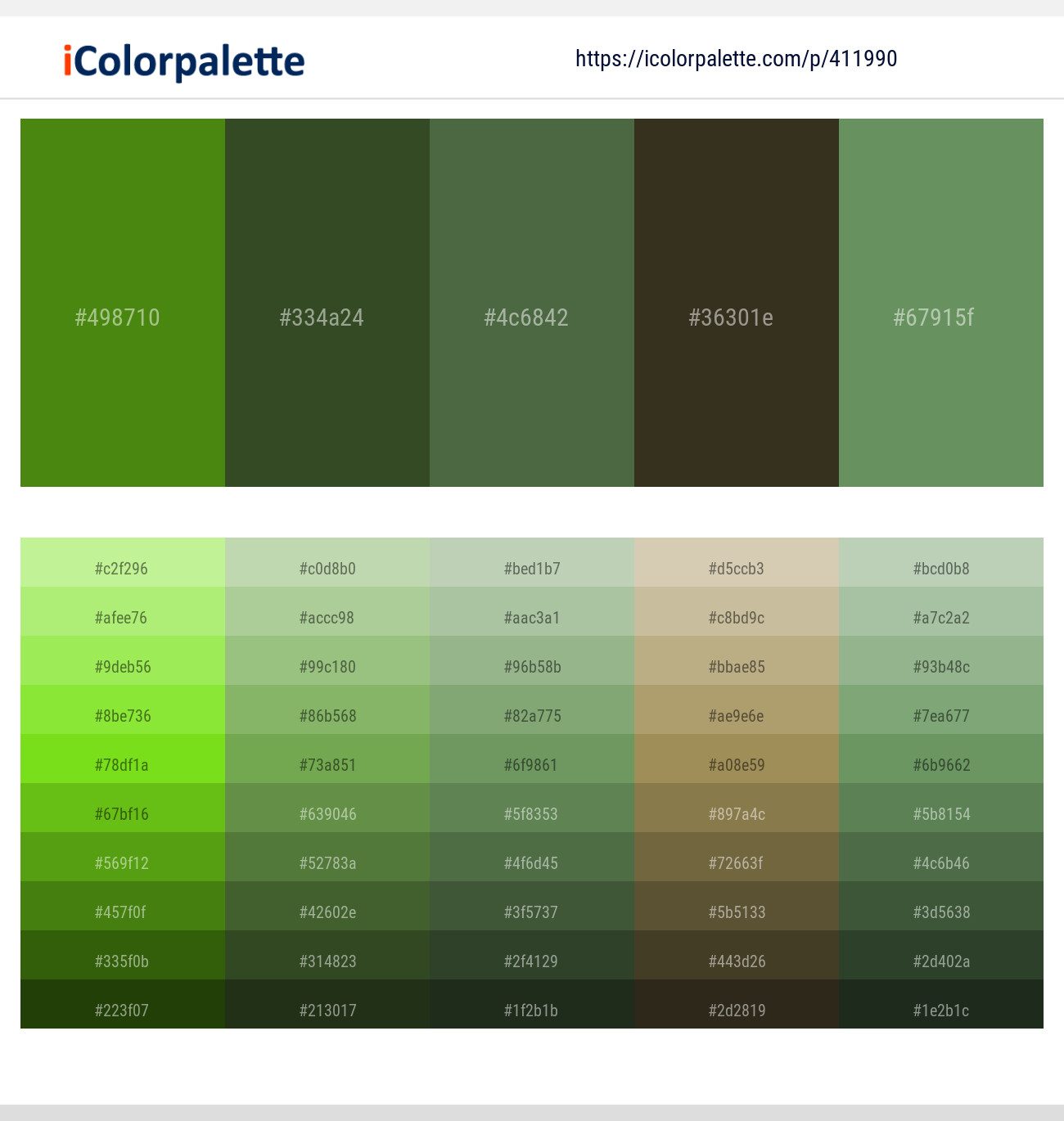 La Palma – Mallard – Axolotl – Birch – Highland Color scheme