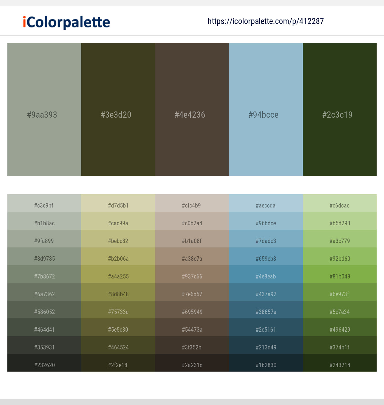 Lemon Grass – Lisbon Brown – Taupe – Polo Blue – Mallard Color scheme