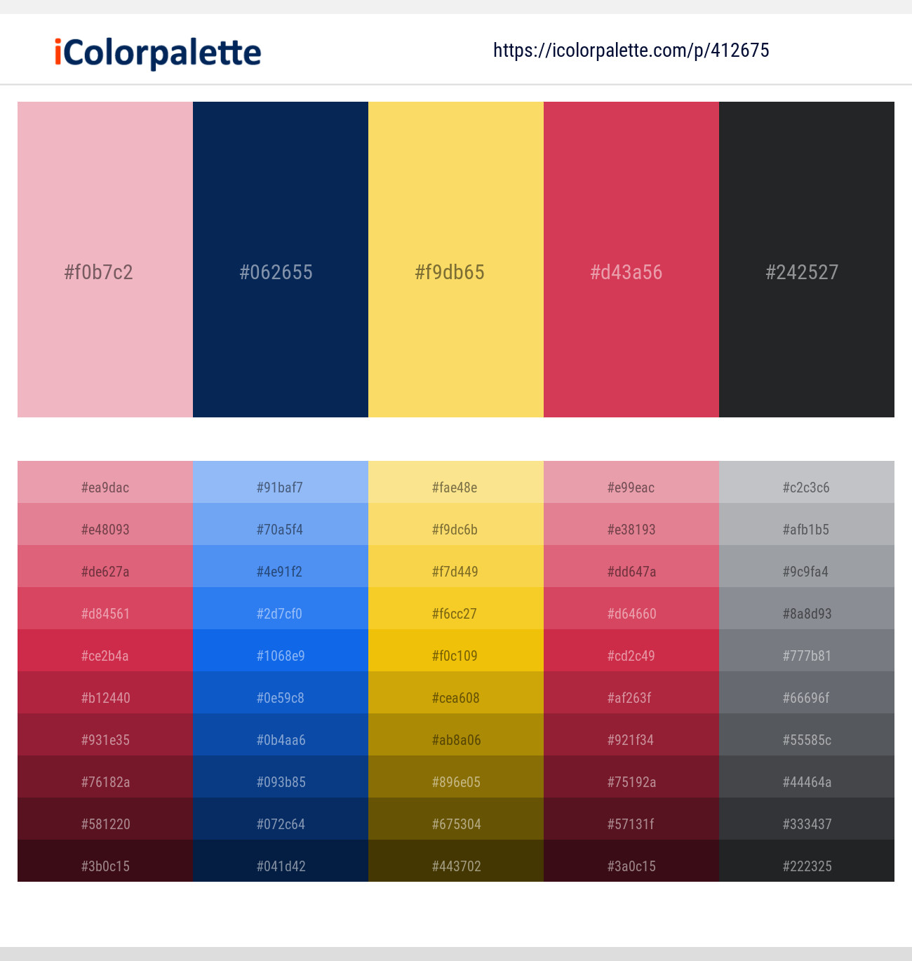 500 Popular Color Palette Collection Curated collection of Color
