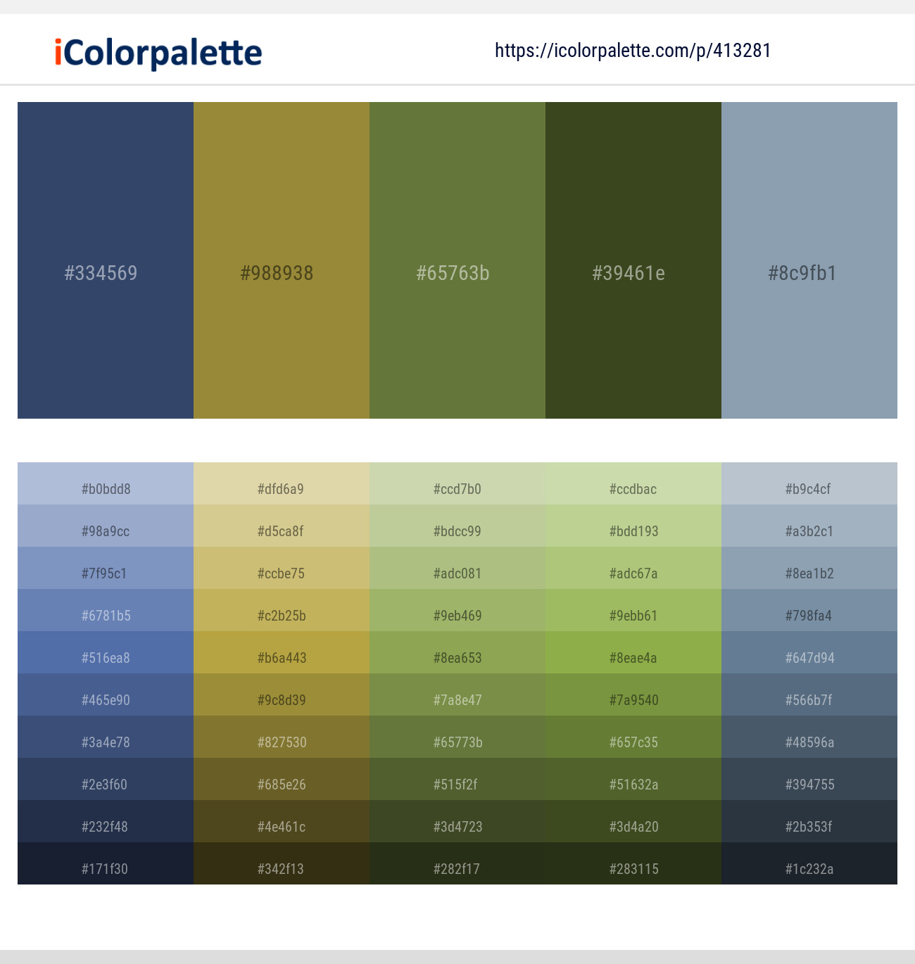 Rhino – Sycamore – Chalet Green – Thatch Green – Bali Hai Color scheme