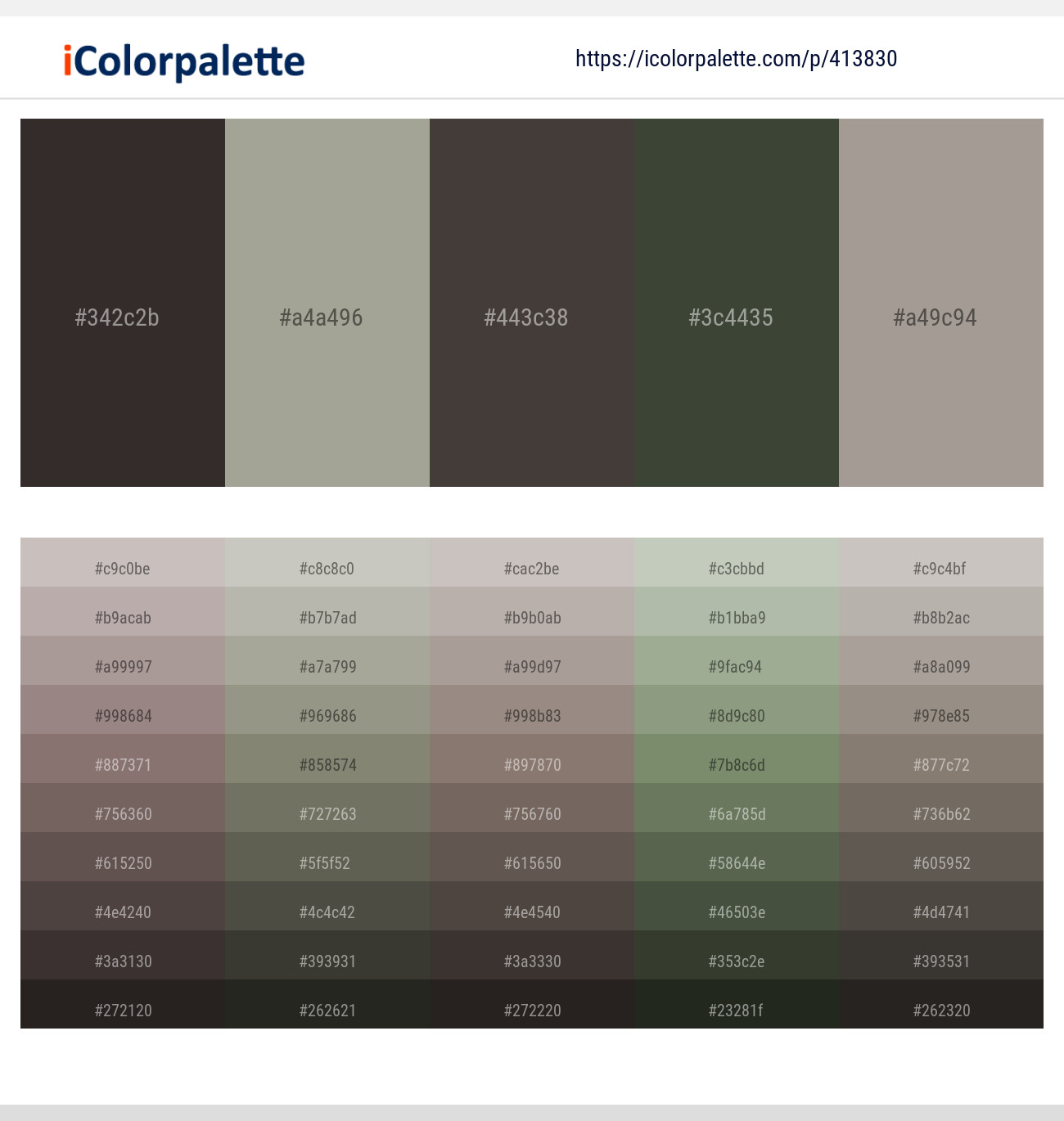 Dune – Delta – Merlin – Cabbage Pont – Zorba Color scheme