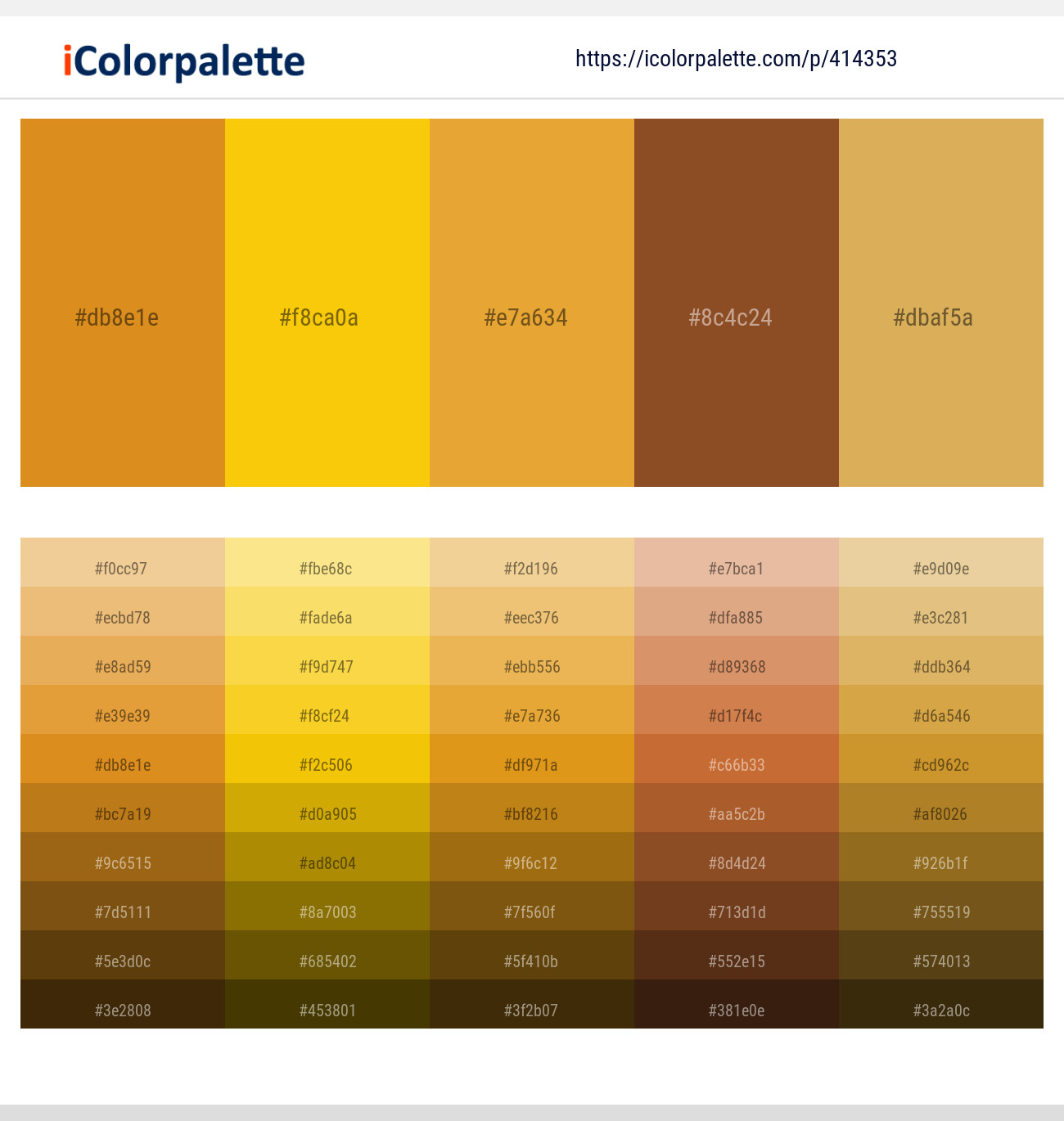41435345 Gold Color Palettes