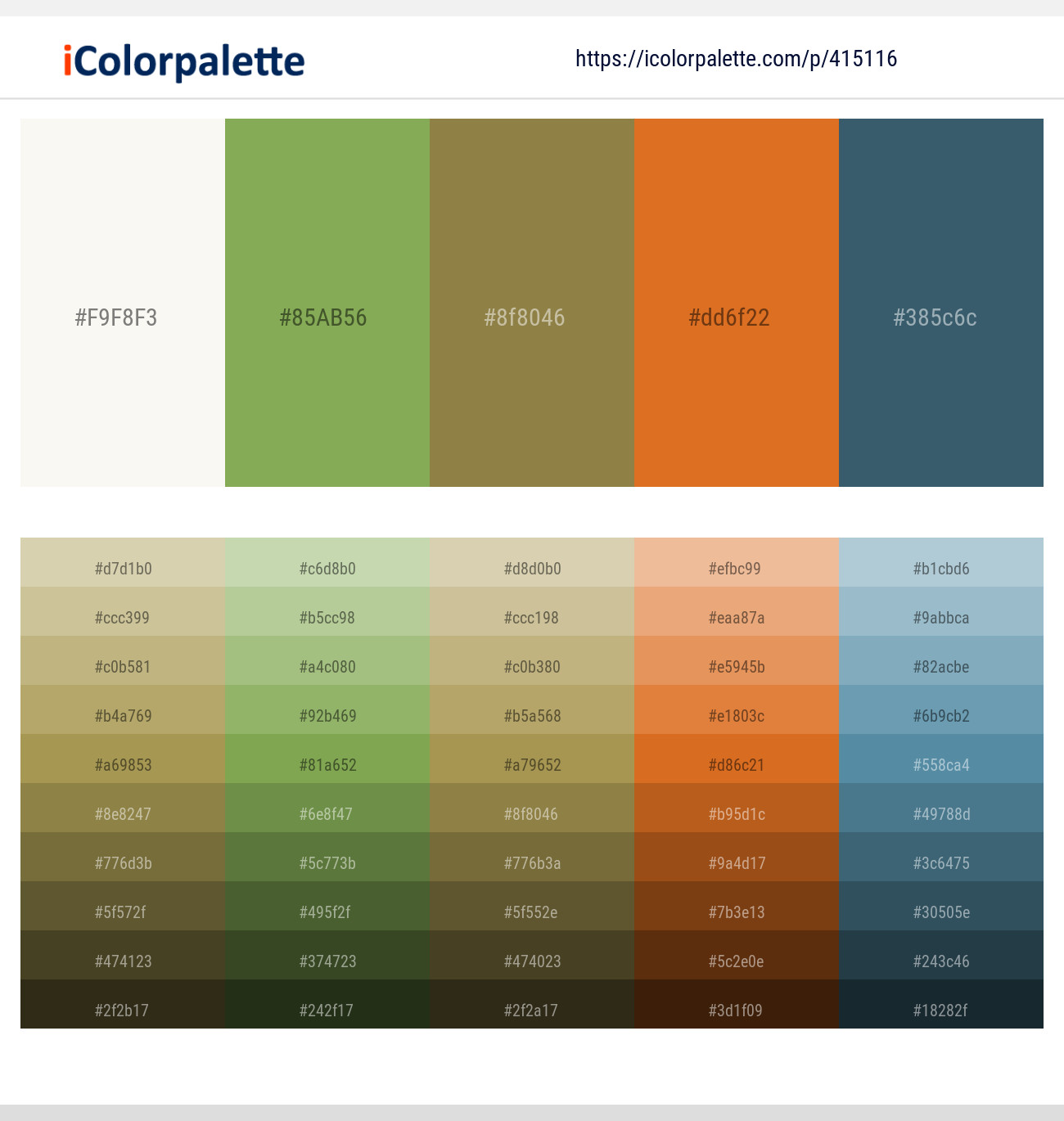 Spring Wood – Chelsea Cucumber – Sycamore – Hot Cinnamon – William Color scheme