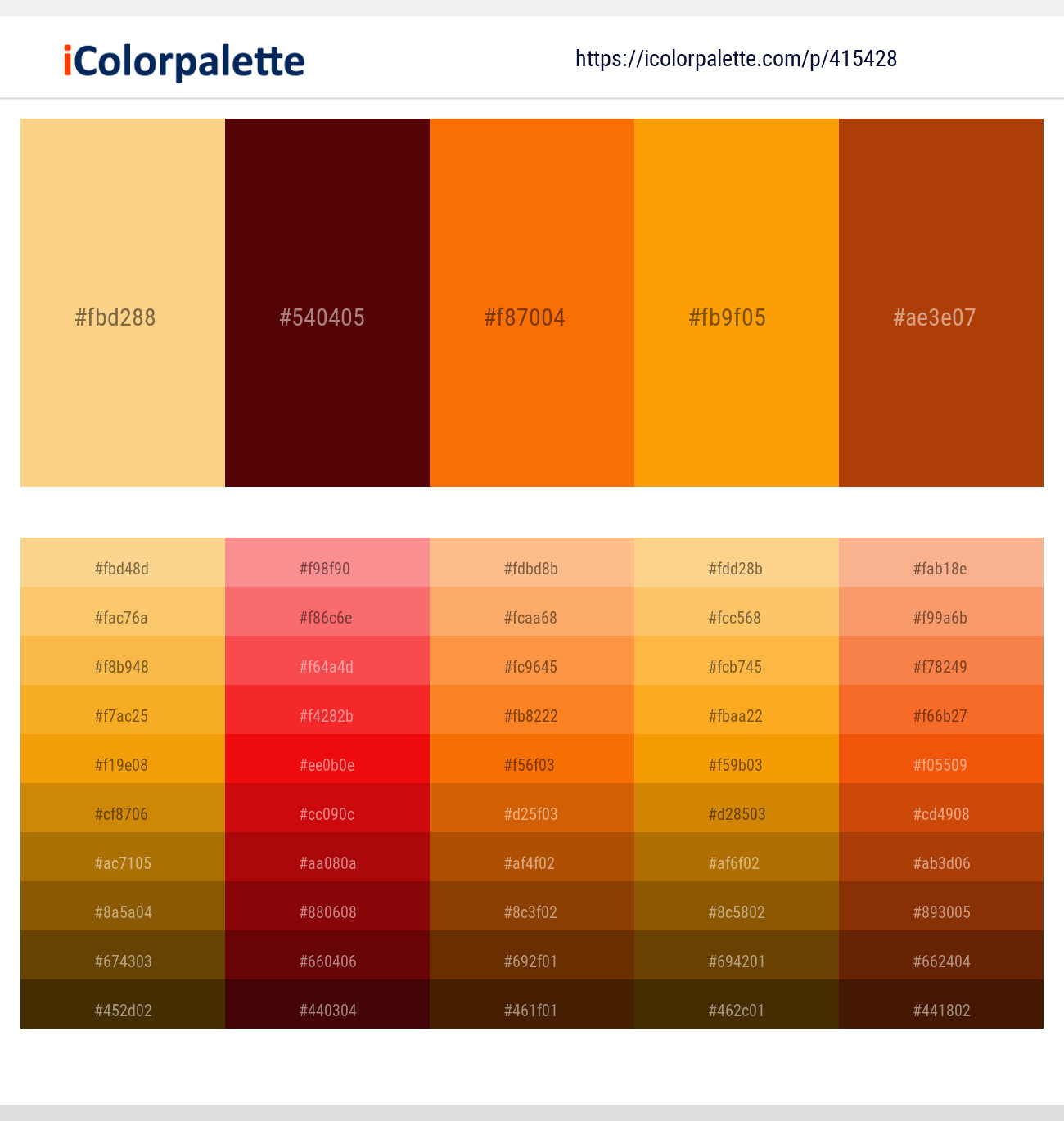 25 Shades Of Orange Color Palette Collection Curated Collection Of