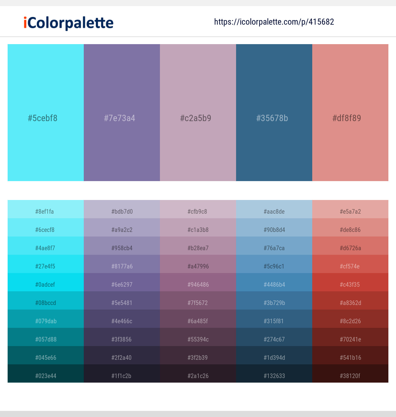 Malibu – Kimberly – Lily – Calypso – Petite Orchid Color scheme