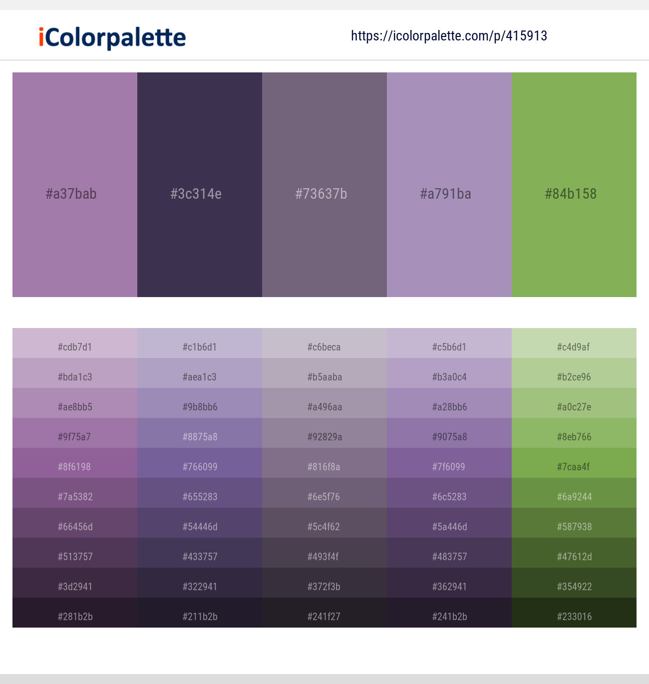 Lavender Purple – Martinique – Salt Box – Amethyst Smoke – Chelsea Cucumber Color scheme