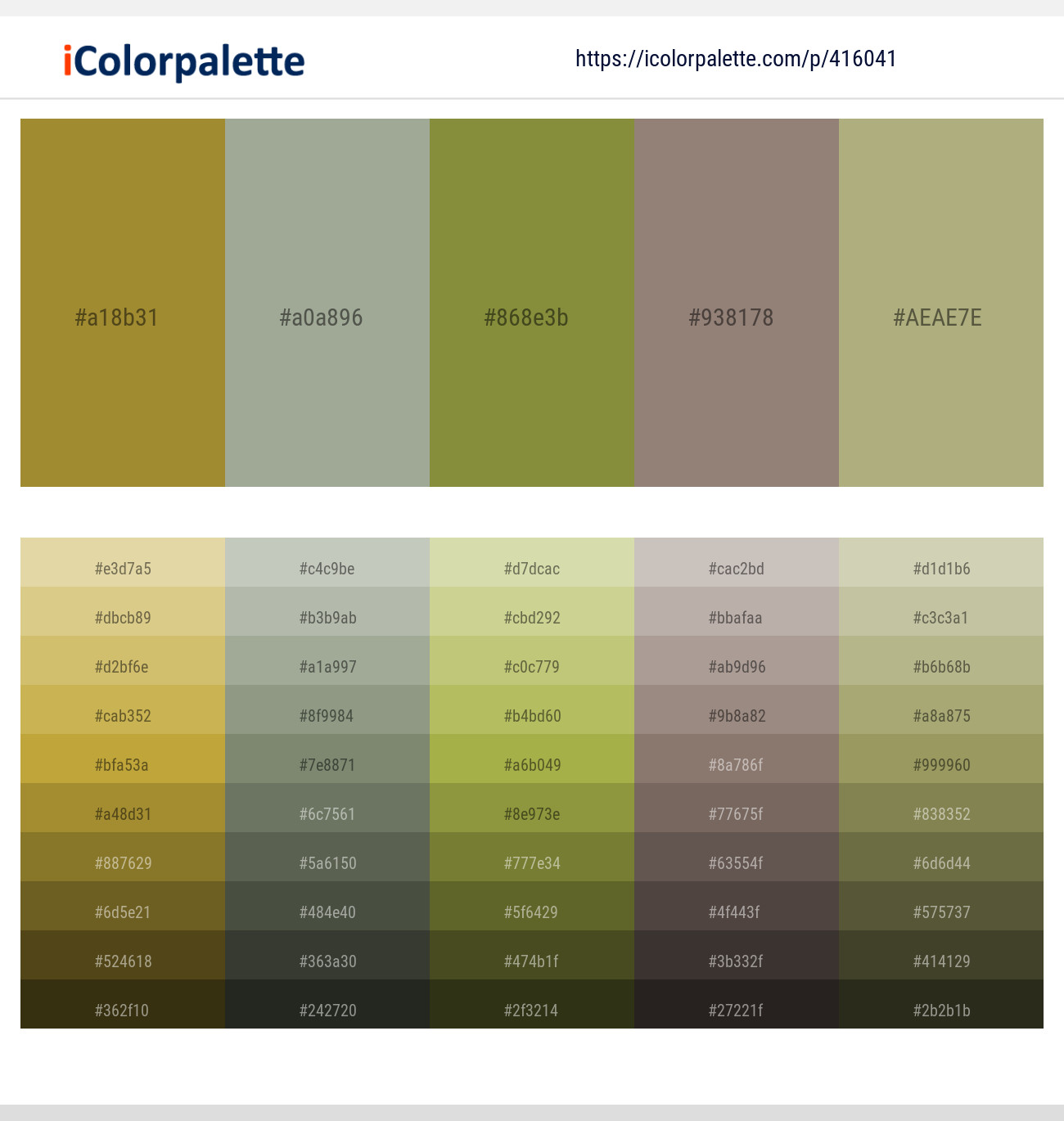 Luxor Gold – Bud – Sycamore – Squirrel – Hillary Color scheme