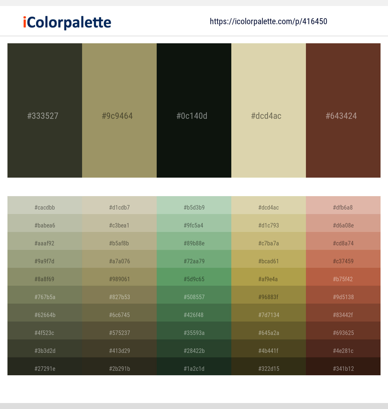 Rangitoto – Clay Creek – Marshland – Sapling – Irish Coffee Color scheme