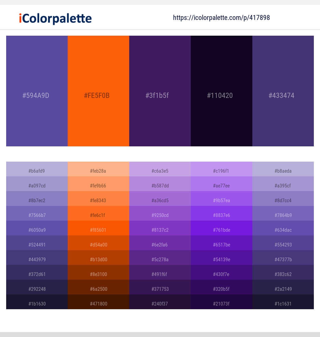 Butterfly Bush – Blaze Orange – Grape – Jaguar – Jacarta Color scheme