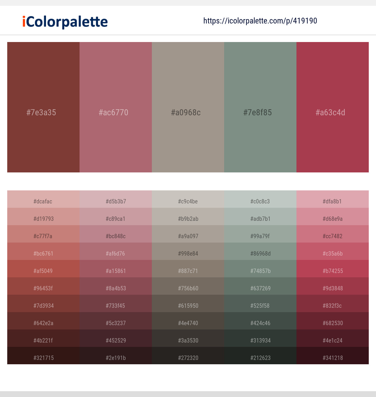 Lotus – Coral Tree – Zorba – Spanish Green – Night Shadz Color scheme