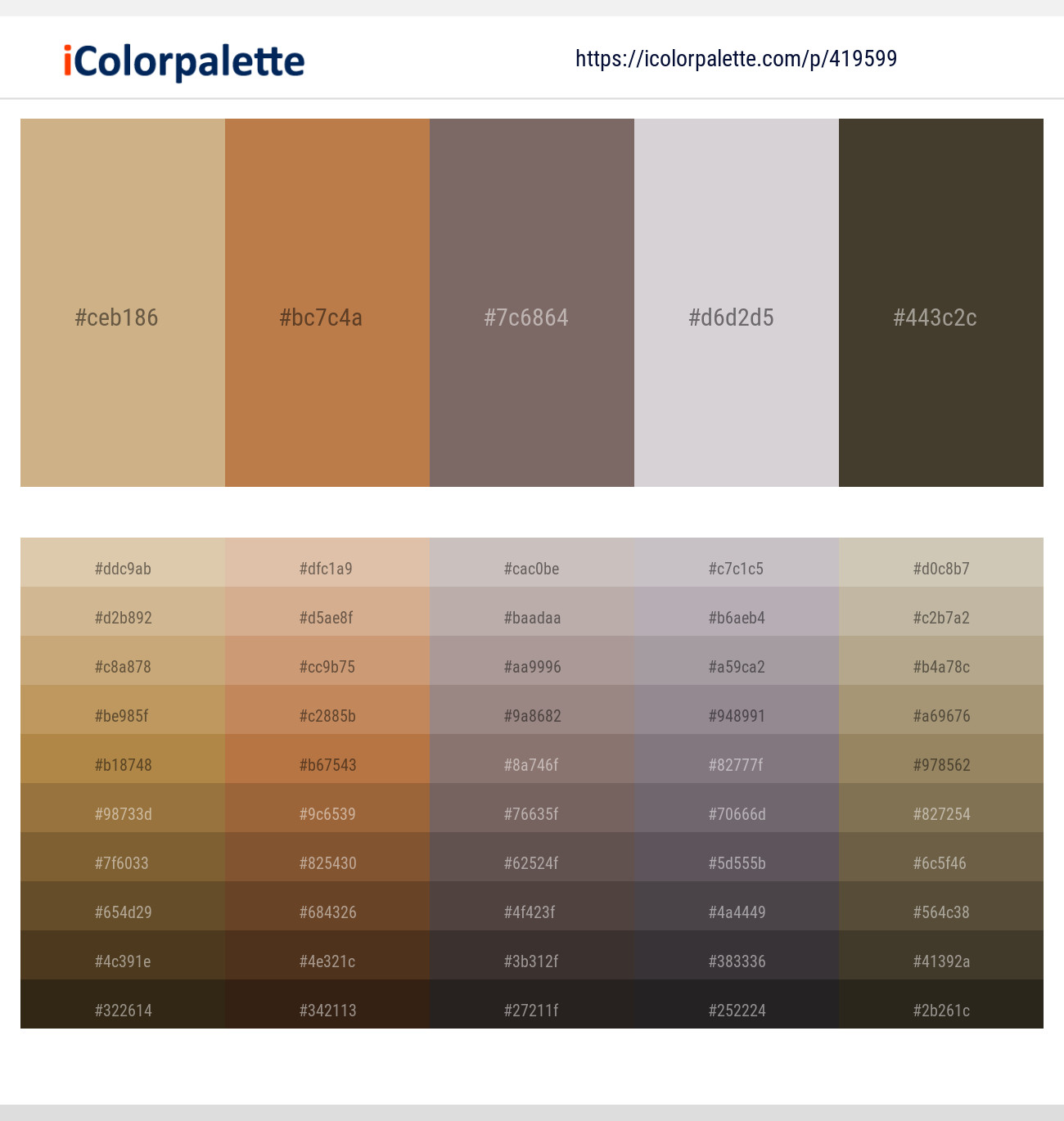 Tan – Santa Fe – Sand Dune – Pale Slate – Mondo Color scheme