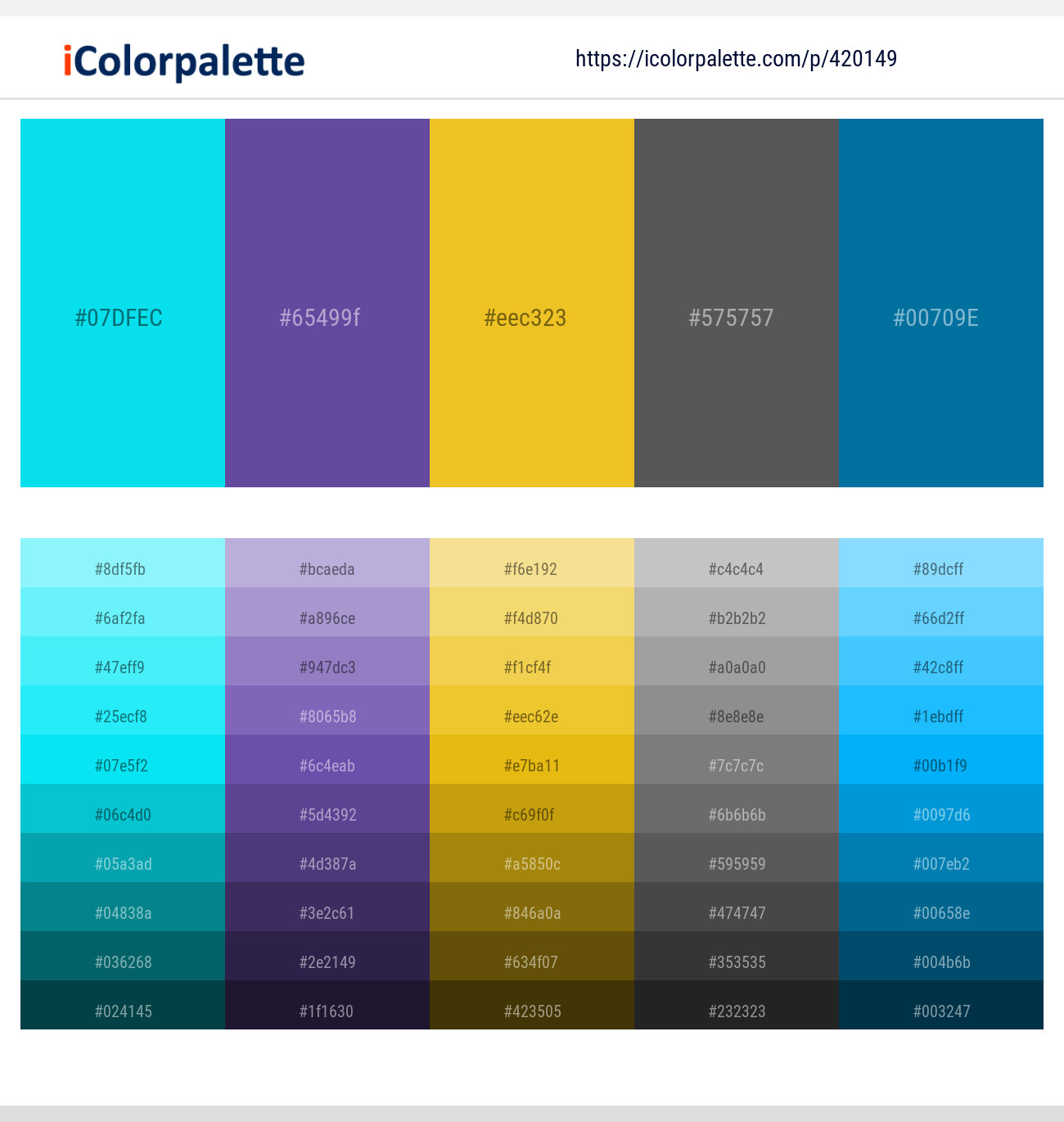Bright Turquoise – Butterfly Bush – Golden Dream – Scorpion – Allports Color scheme
