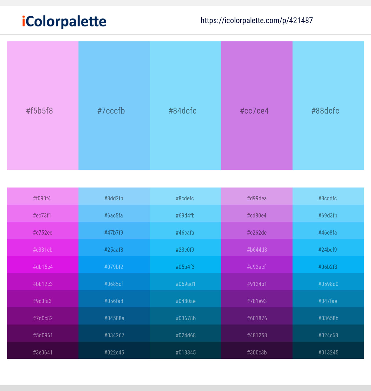 Perfume – Malibu – Malibu – Lavender – Anakiwa Color scheme