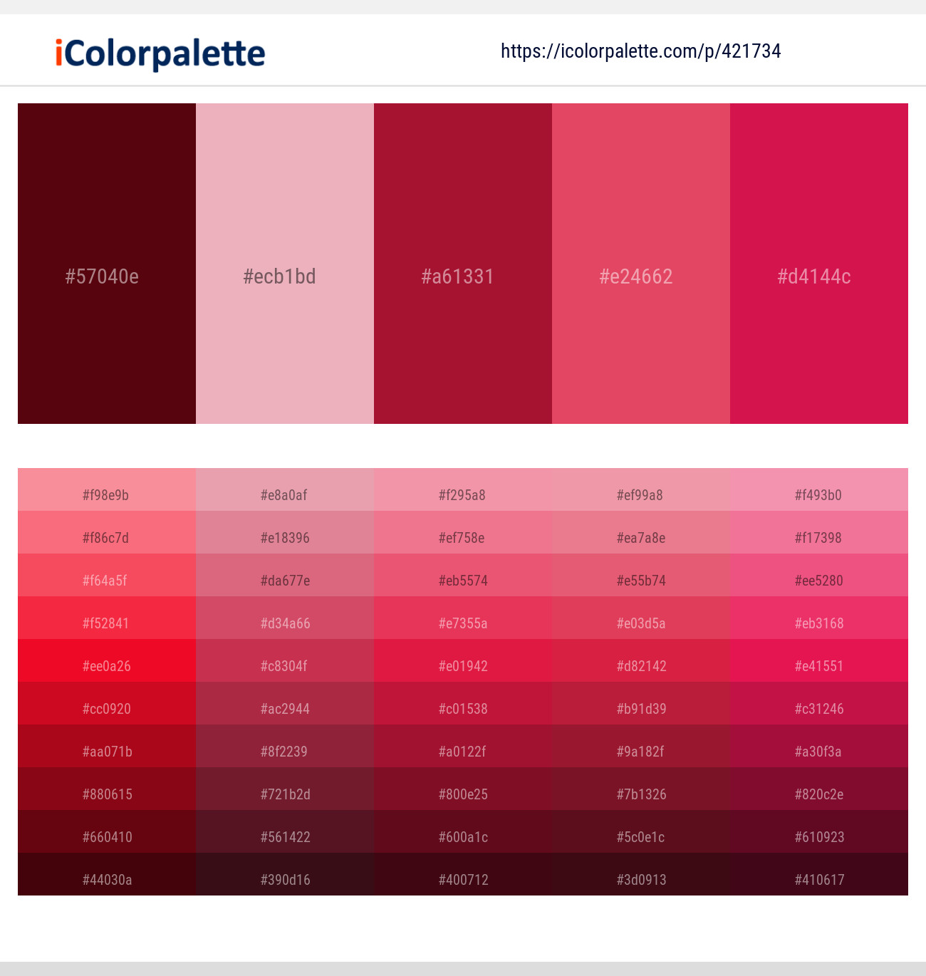 Rustic Red – Beauty Bush – Tamarillo – Mandy – Crimson Color scheme