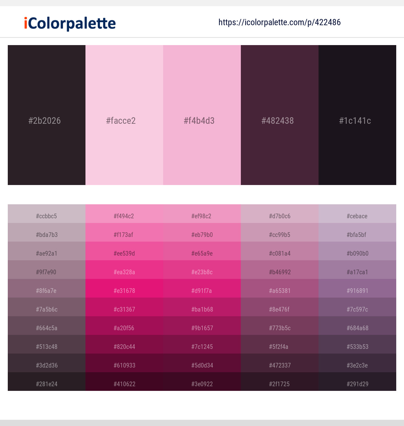 Thunder – Classic Rose – Azalea – Livid Brown – Thunder Color scheme