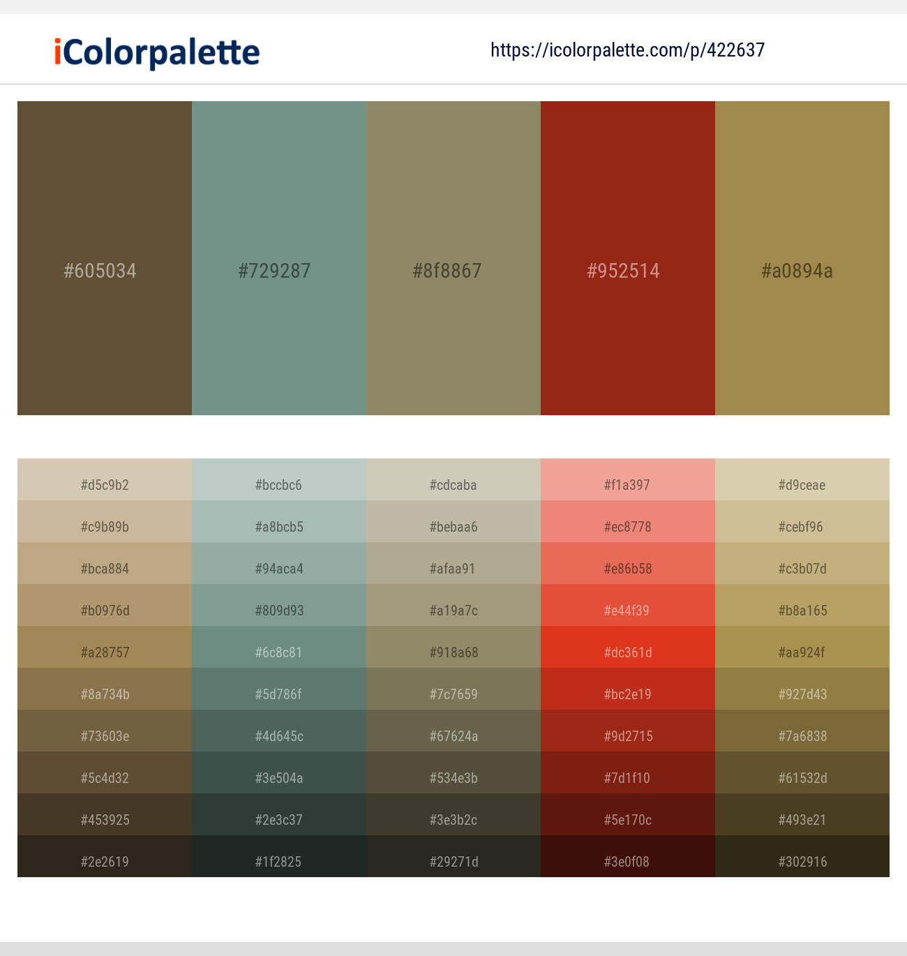 Millbrook – Blue Smoke – Clay Creek – Tamarillo – Driftwood Color scheme