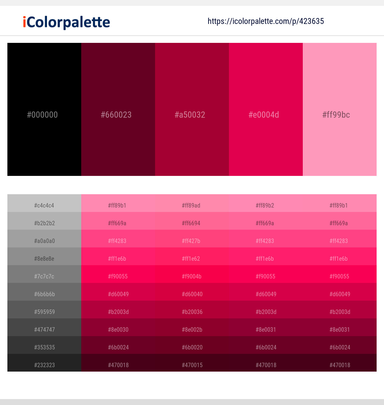 Pin on Colours, Colores: from Pale Pink to Maroon/ del Rosa Claro