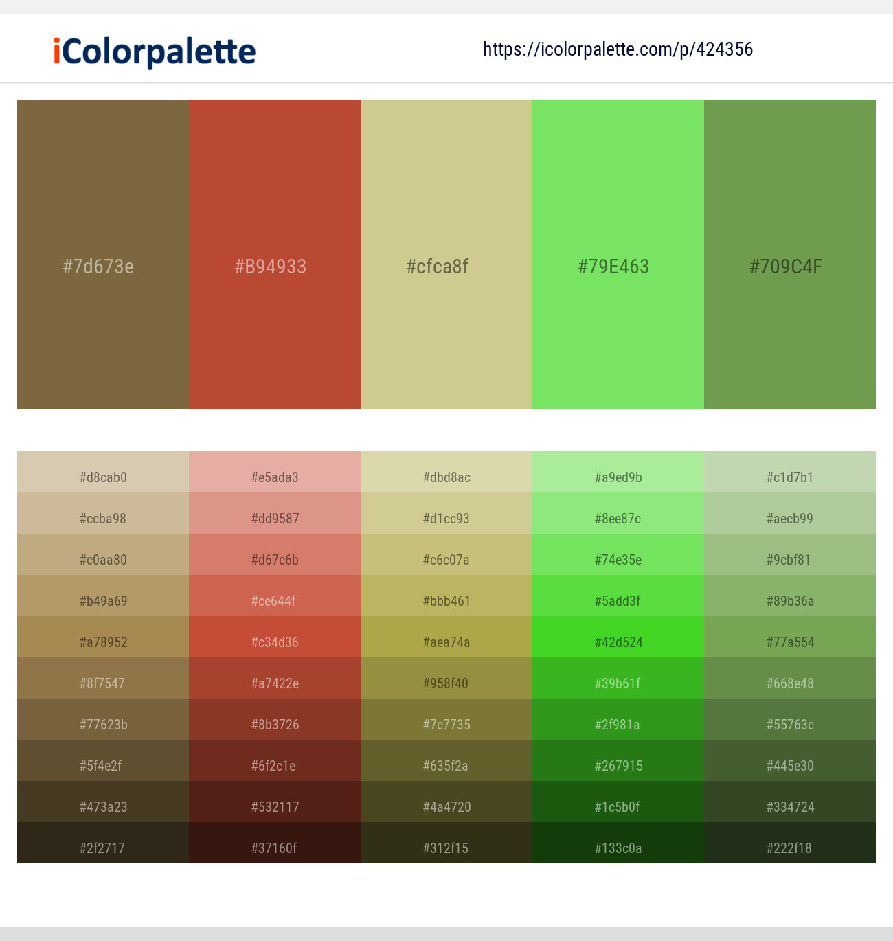 Yellow Metal – Mojo – Yuma – Pastel Green – Asparagus Color scheme