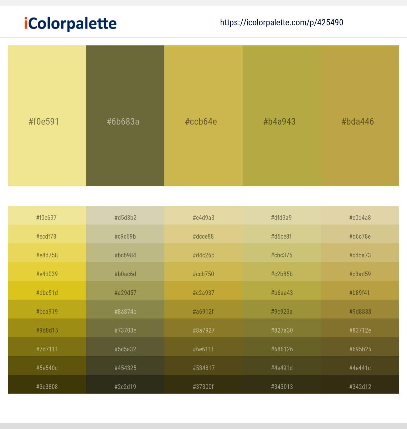 Khaki – Yellow Metal – Turmeric – Husk – Roti Color scheme