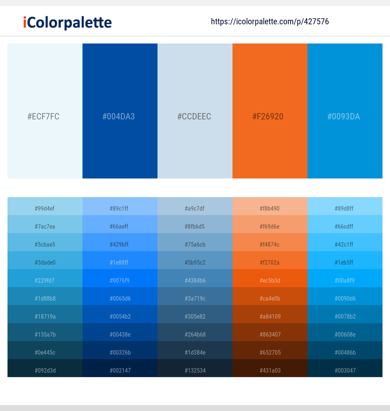 427576White Ice – Endeavour – Periwinkle Gray – Tango – Cerulean Color scheme