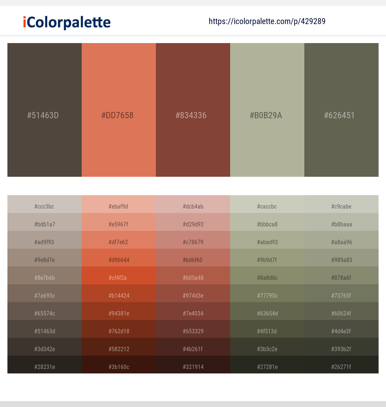 Taupe – Terracotta – Ironstone – Taupe Gray – Siam Color scheme