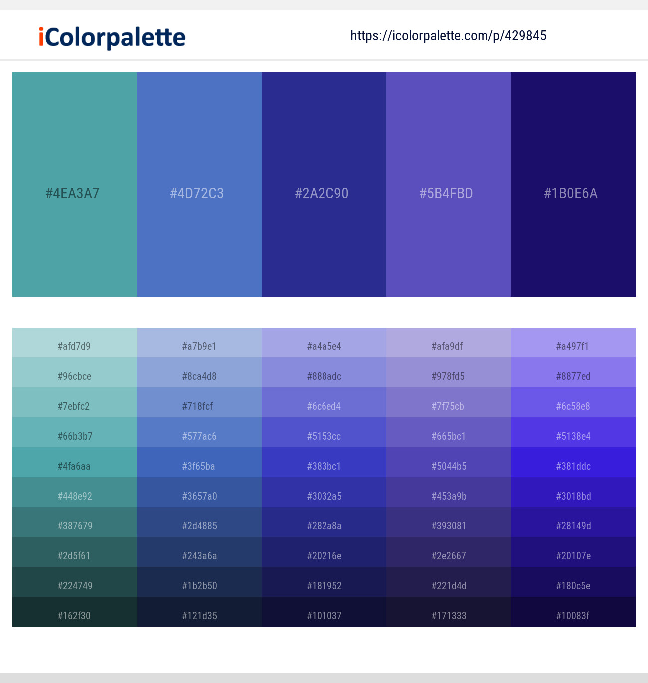 Hippie Blue – Indigo – Bay of Many – Blue Violet – Arapawa Color scheme