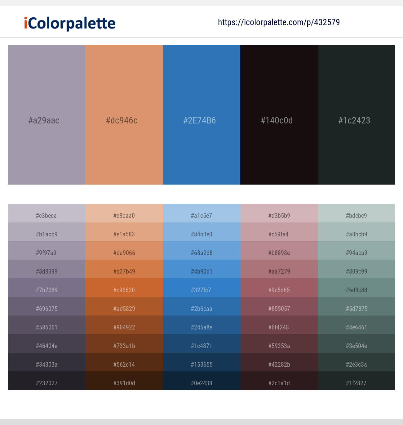 Amethyst Smoke – Copperfield – Astral – Gondola – Outer Space Color scheme
