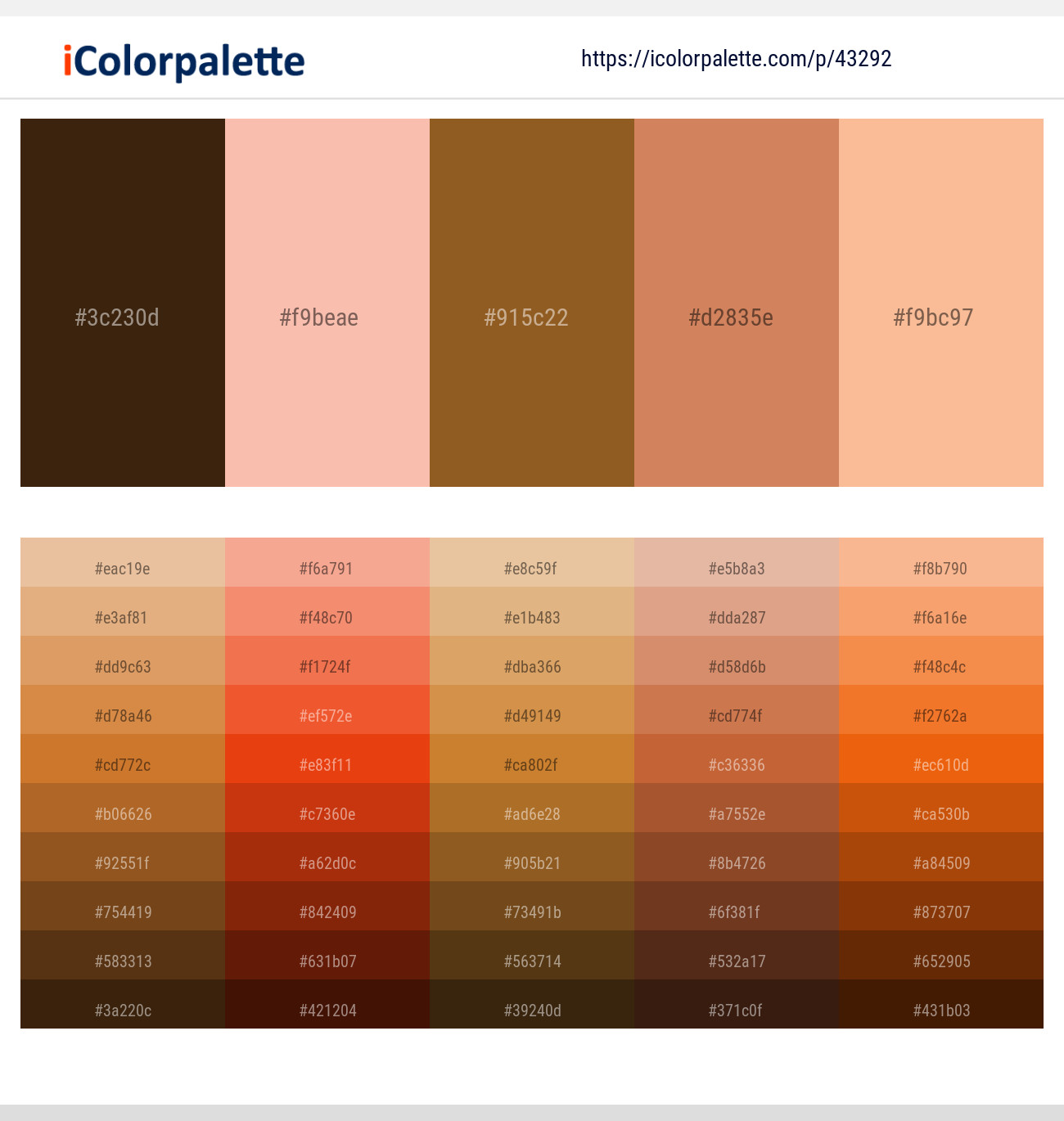 Deep Oak – Apricot Peach – Kumera – Japonica – Rose Bud Color scheme