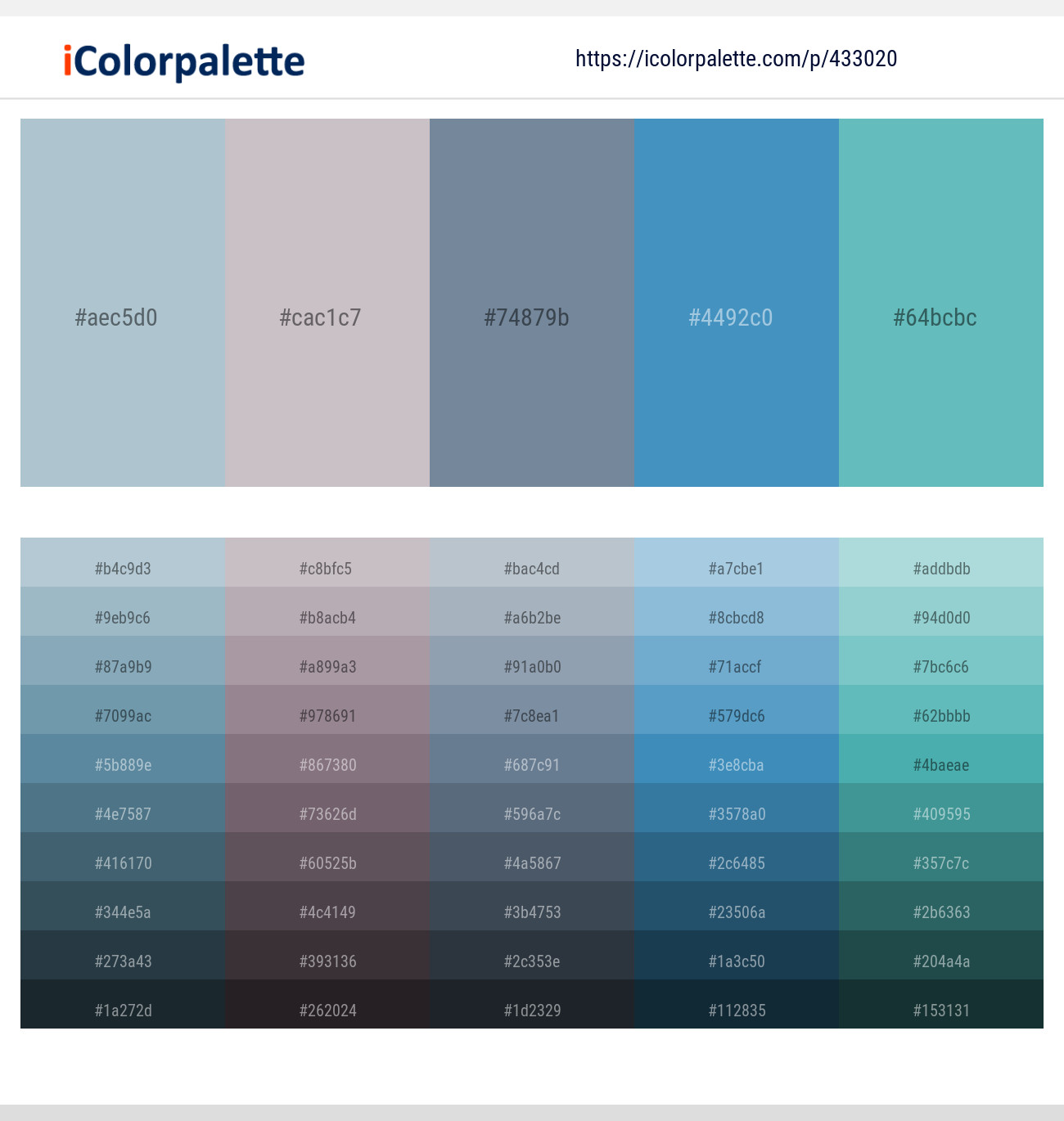 Casper – Pale Slate – Lynch – Boston Blue – Fountain Blue Color scheme